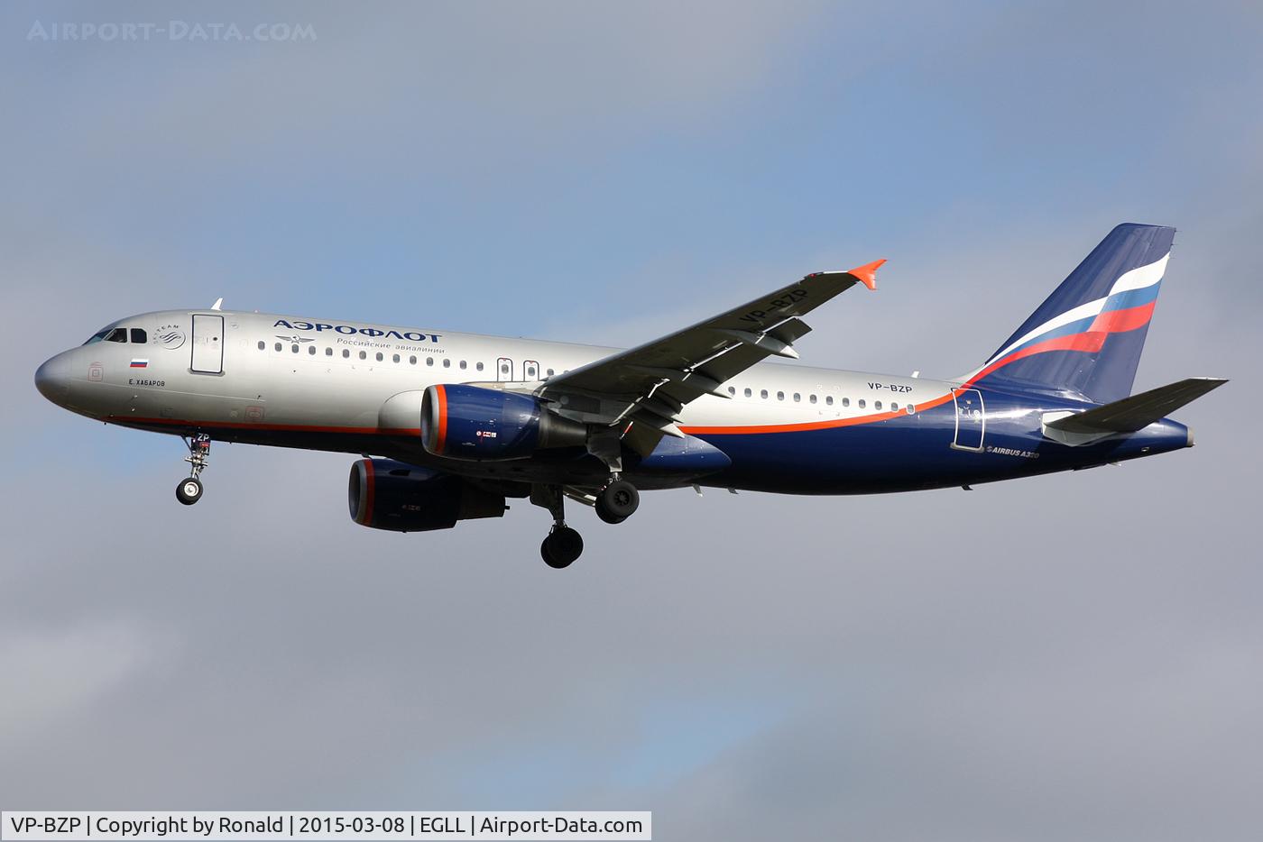 VP-BZP, 2008 Airbus A320-214 C/N 3631, at lhr