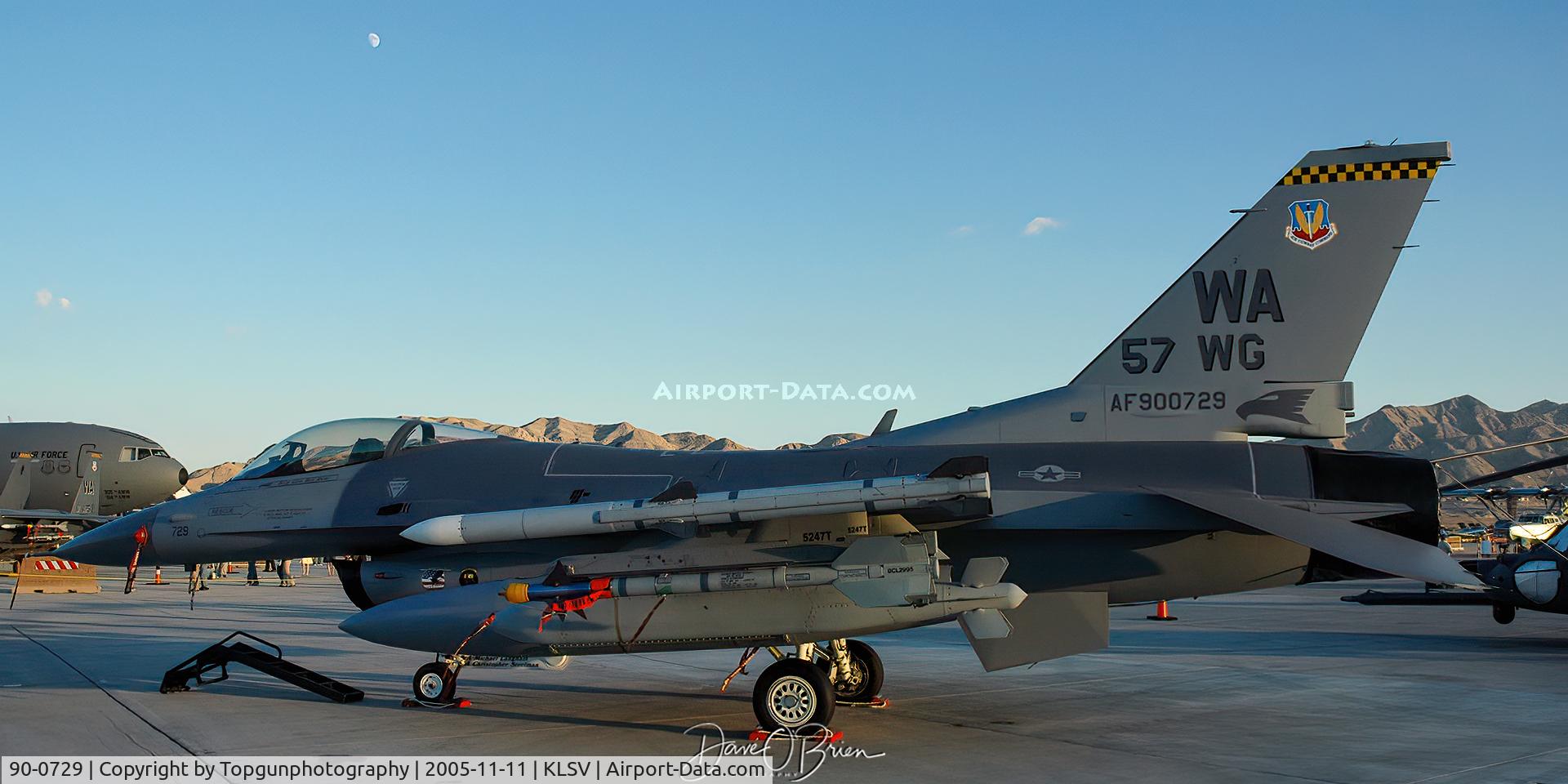 90-0729, 1990 General Dynamics F-16CG Fighting Falcon C/N 1C-337, 57th Weapons Group