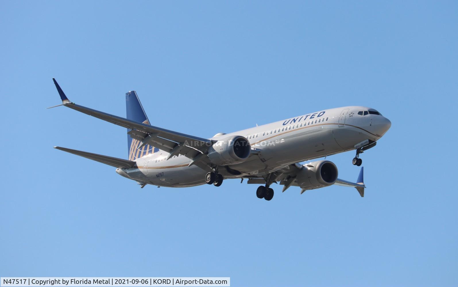 N47517, 2019 Boeing 737-9 MAX C/N 43456, ORD 2021