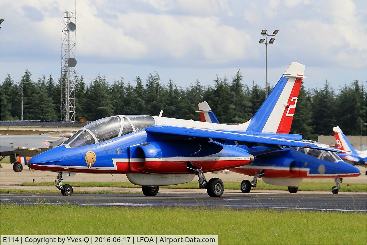 E114, Dassault-Dornier Alpha Jet E C/N E114, Dassault-Dornier Alpha Jet E (F-TERR), Athos 02 of Patrouille de France 2016, Avord Air Base 702 (LFOA) Open day 2016