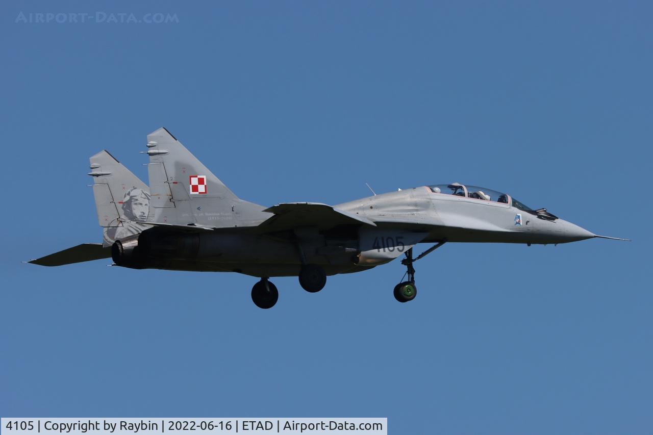 4105, Mikoyan-Gurevich MiG-29GT C/N N50903006604, Poland AF fuel stop at Spangdahlem AFB