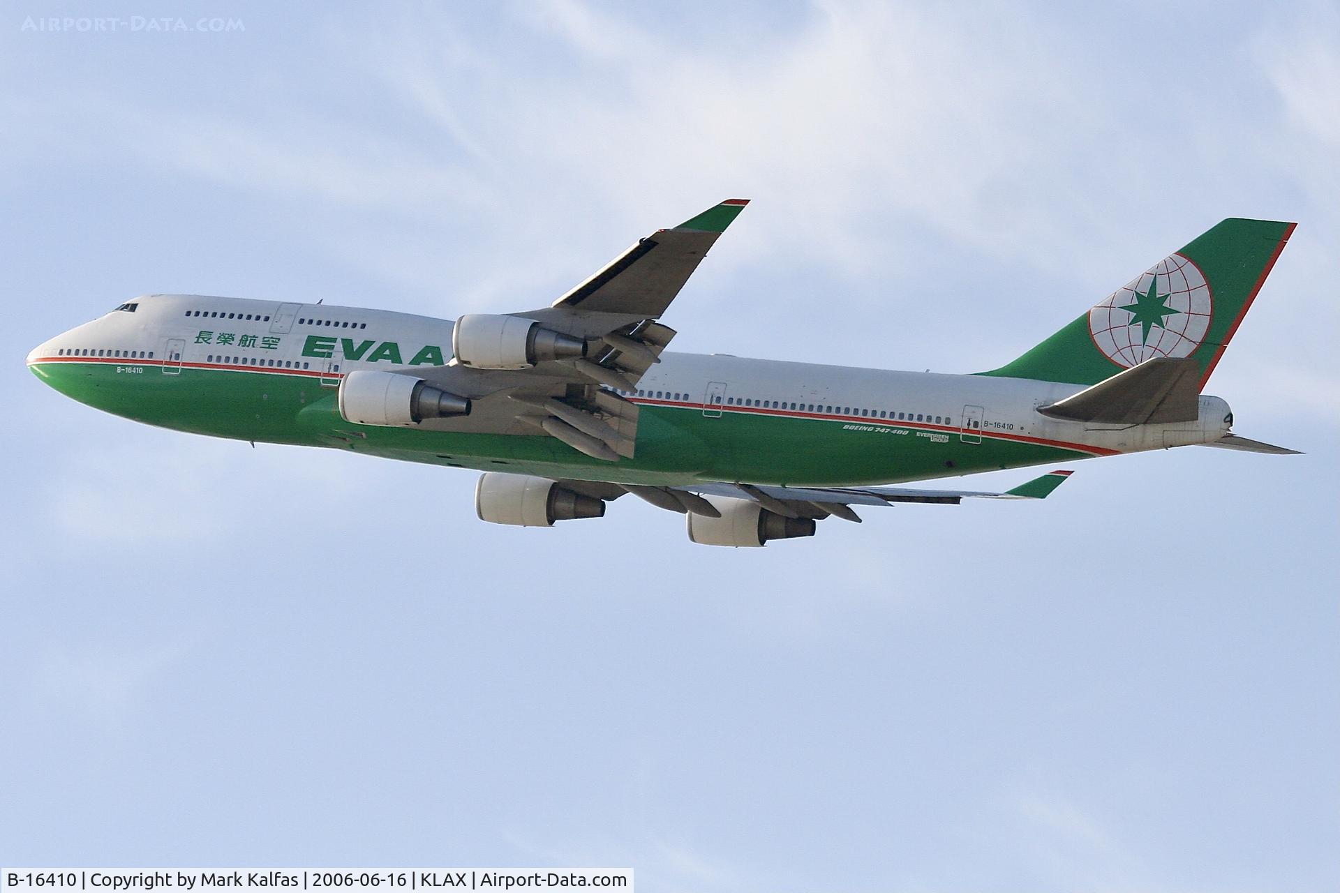 B-16410, 1997 Boeing 747-45E C/N 29061, EVA AIR Boeing 747-45E, B-16410 departing 25R LAX
