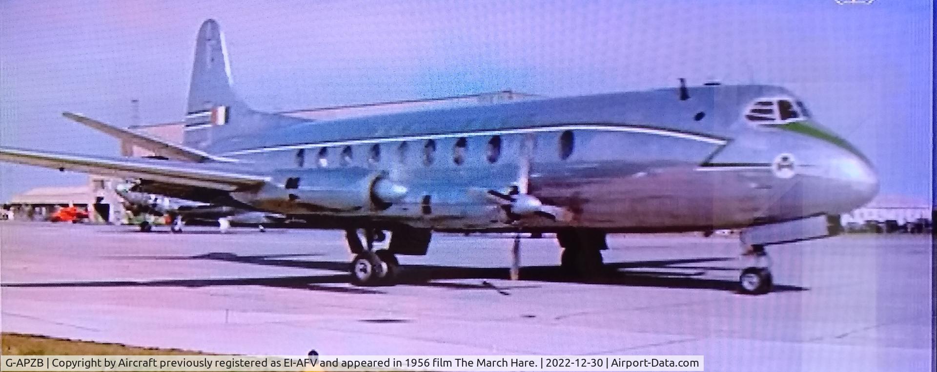 G-APZB, 1954 Vickers Viscount 707 C/N 30, Aircraft previously registered as EI-AFV and appeared in 1956 film The March Hare.