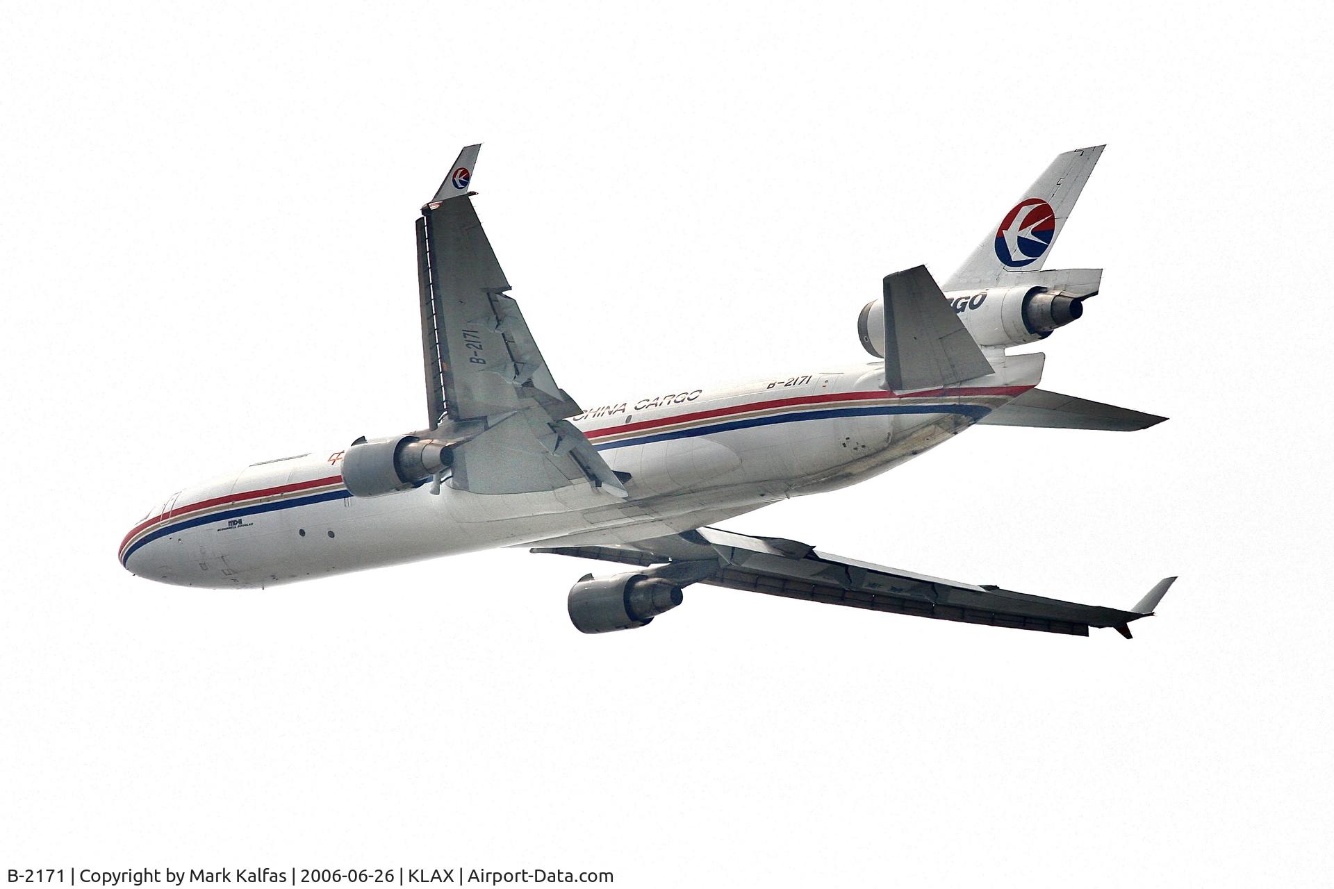 B-2171, 1991 McDonnell Douglas MD-11F C/N 48495, China Eastern McDonnell Douglas MD-11F, departing 25L LAX