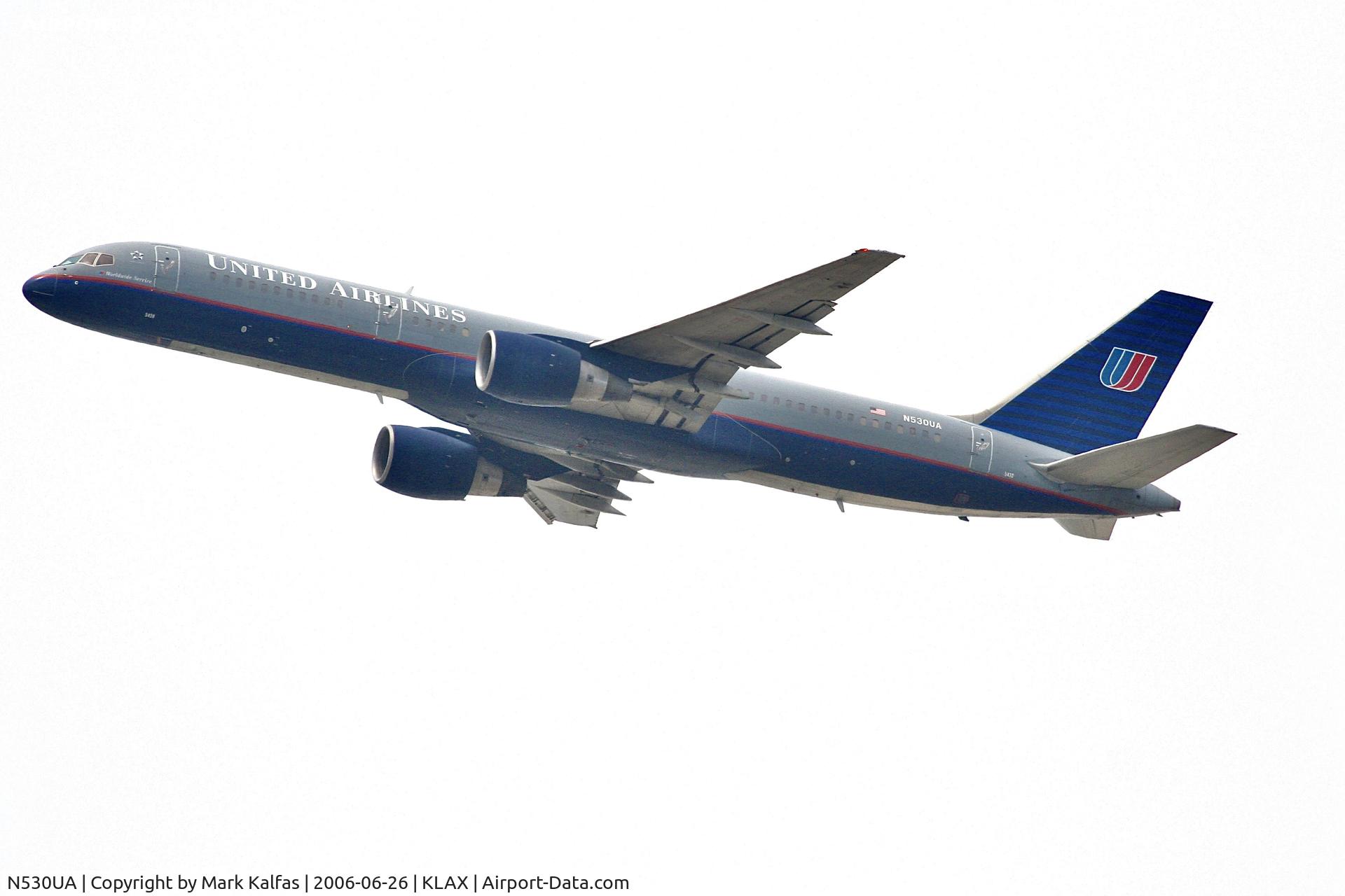 N530UA, 1991 Boeing 757-222 C/N 25043, United Boeing 757-222, N530UA departing 25R LAX