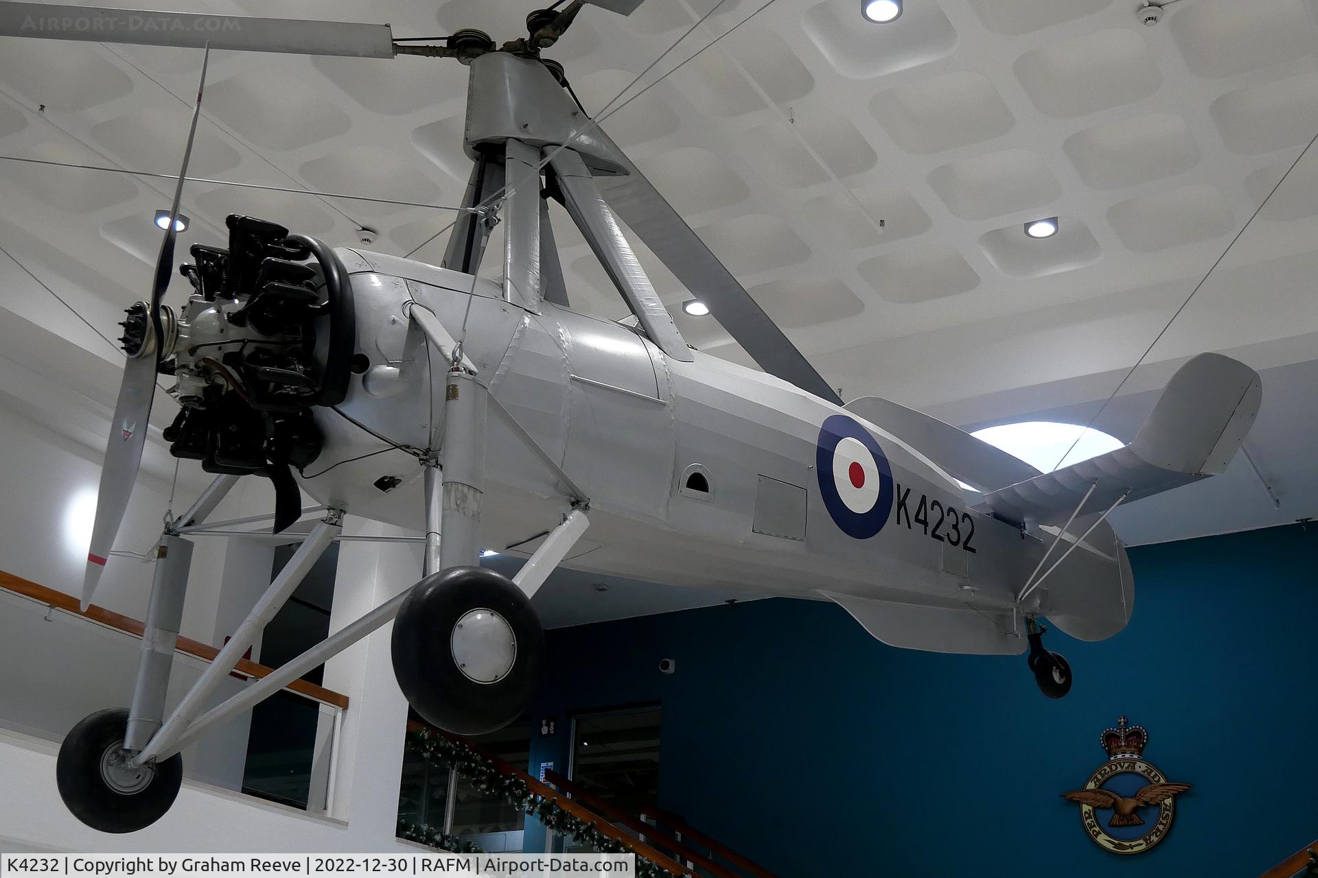 K4232, Avro 671 Rota I (Cierva C-30A) C/N R3/CA/40, On display at the RAF Museum, Hendon.