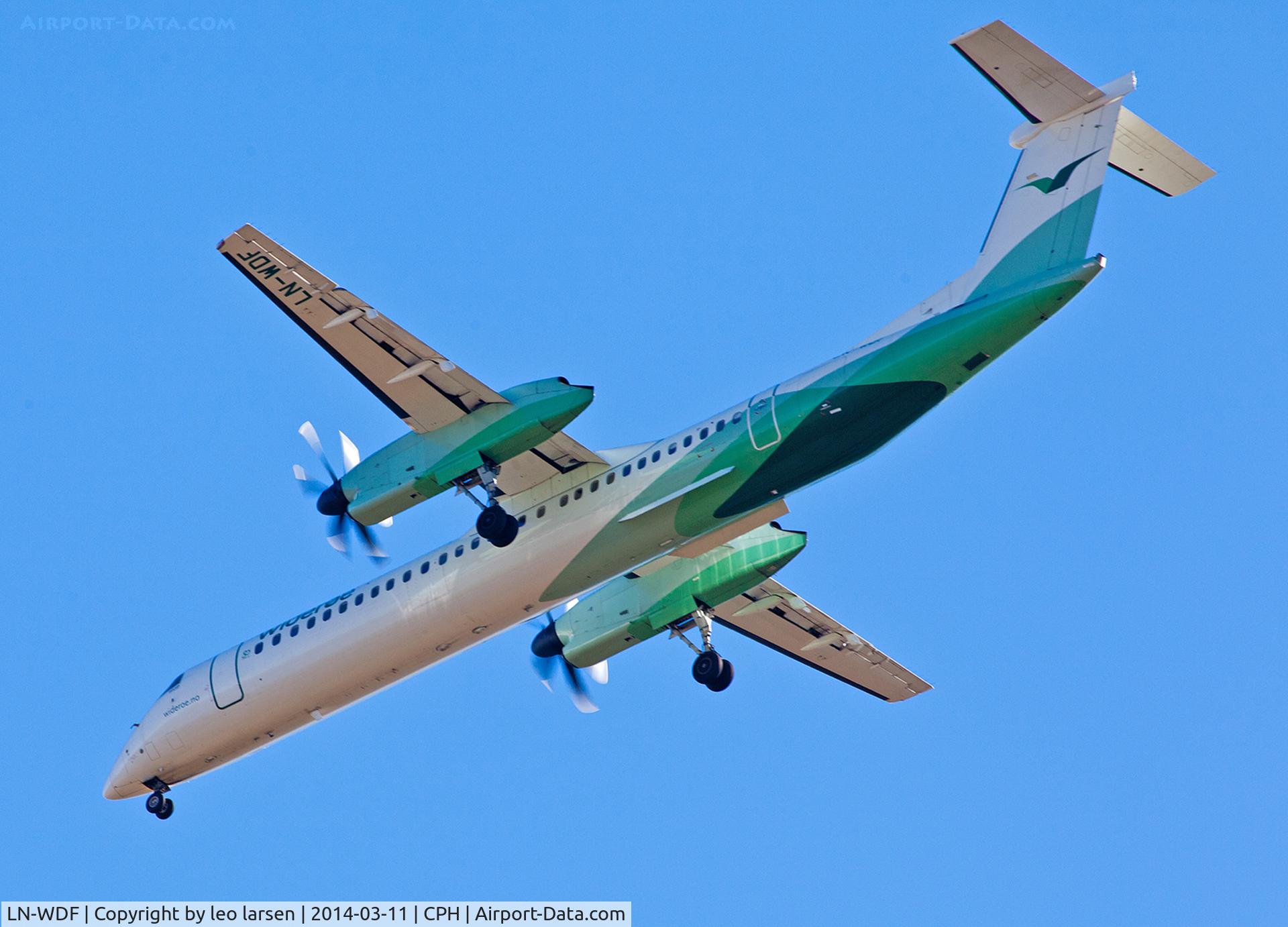 LN-WDF, 2009 De Havilland Canada DHC-8-402Q Dash 8 C/N 4244, Copenhagen 11.3.2014