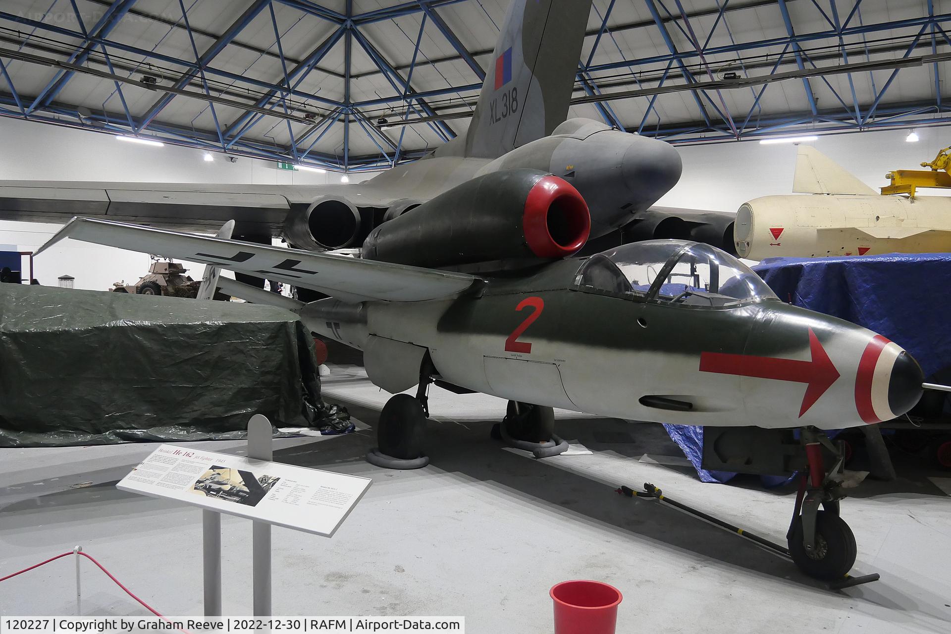 120227, 1945 Heinkel He-162A-2 Volksjager C/N 120227, On display at the RAF Museum, Hendon.