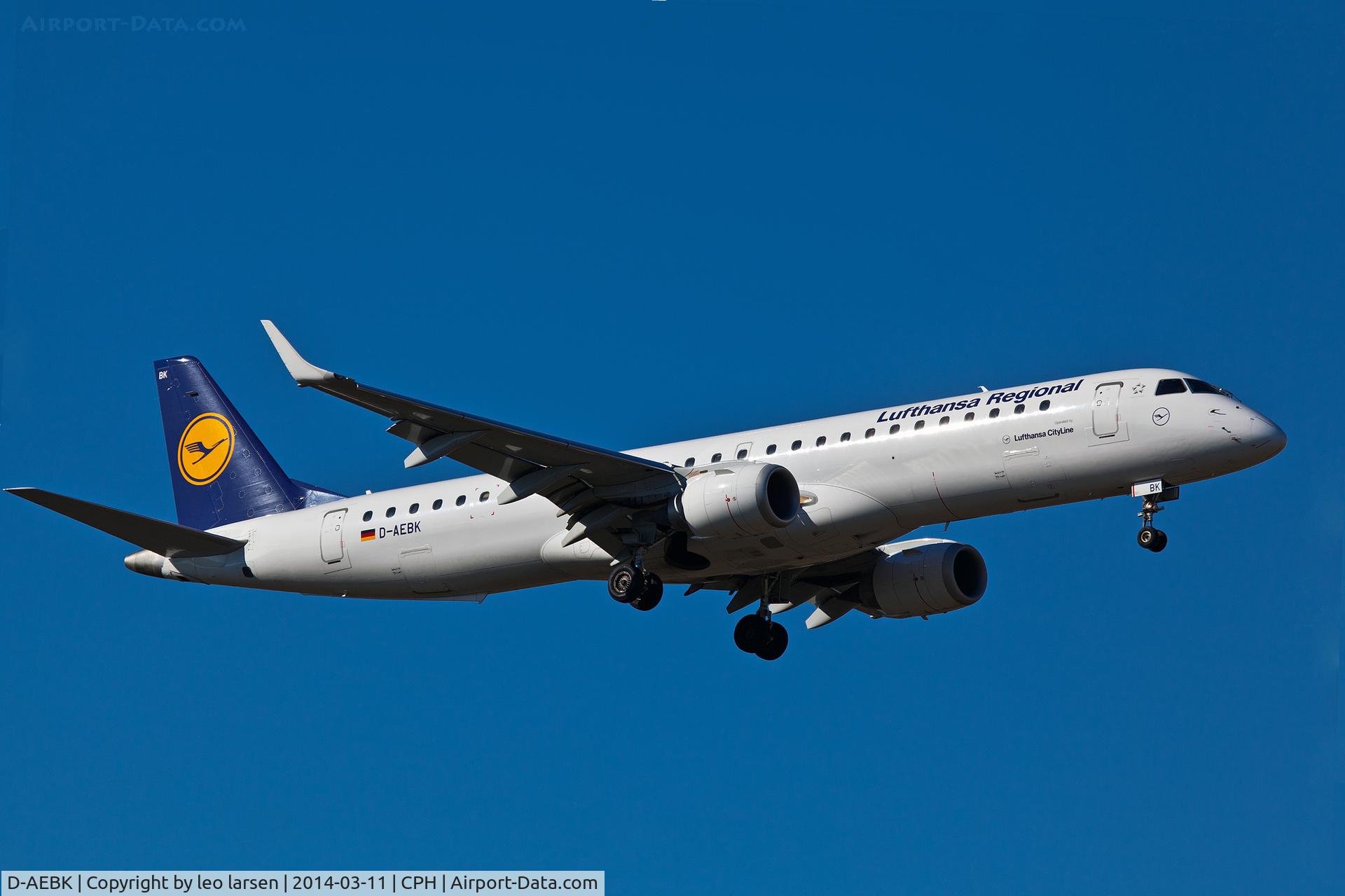 D-AEBK, 2011 Embraer 195LR (ERJ-190-200LR) C/N 19000500, Copenhagen 11.3.2014