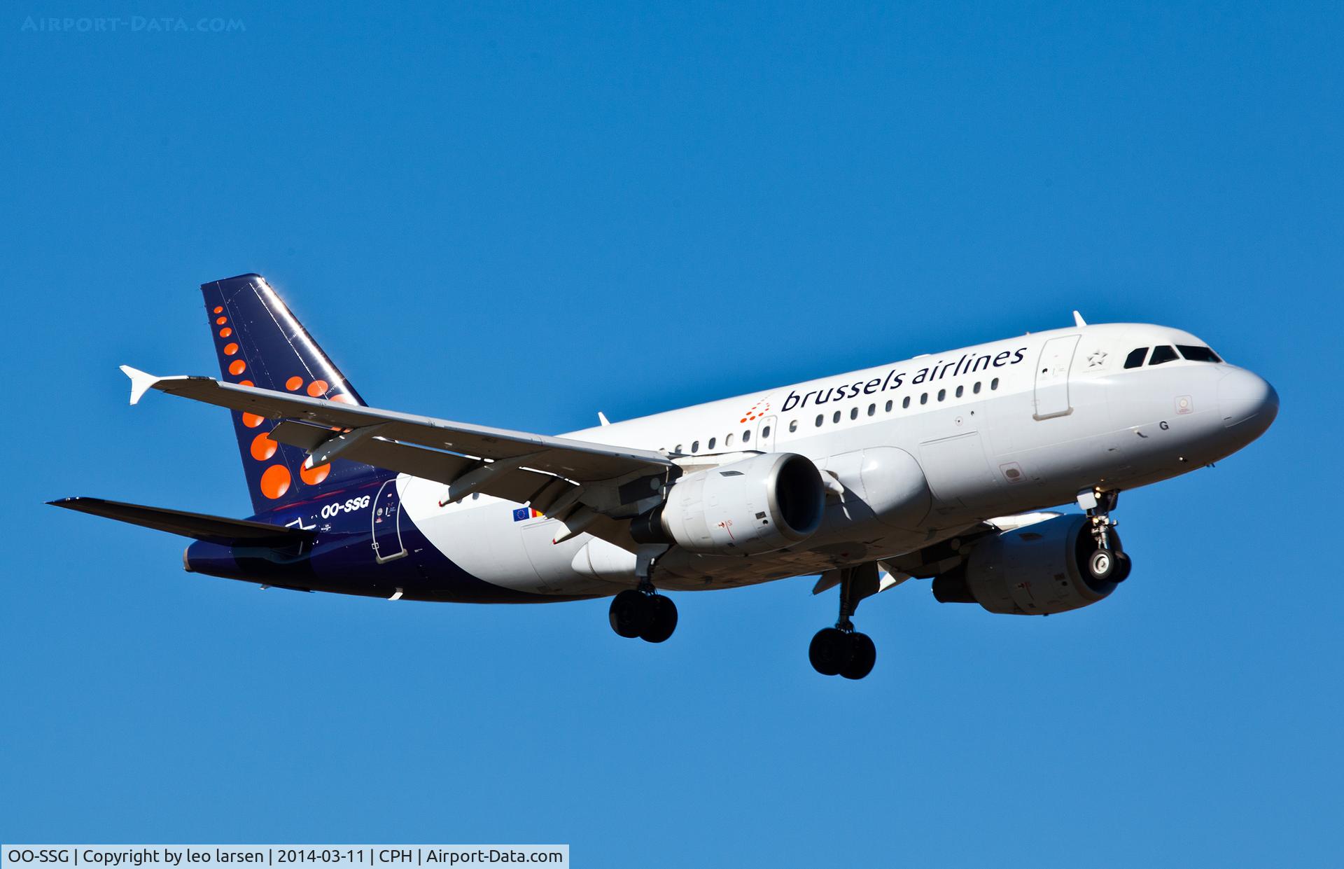 OO-SSG, 2000 Airbus A319-112 C/N 1160, Copenhagen 11.3.2014