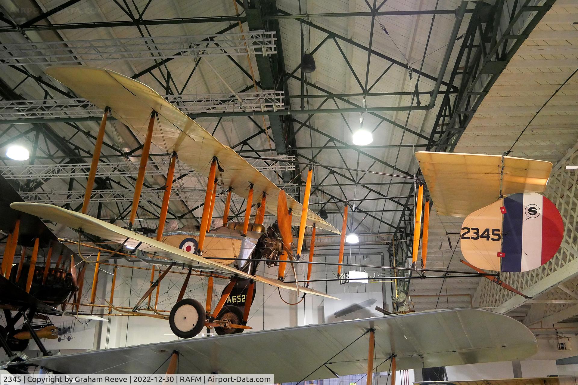 2345, 1966 Vickers FB.5 Gunbus (Replica) C/N FB5, On display at the RAF Museum, Hendon.