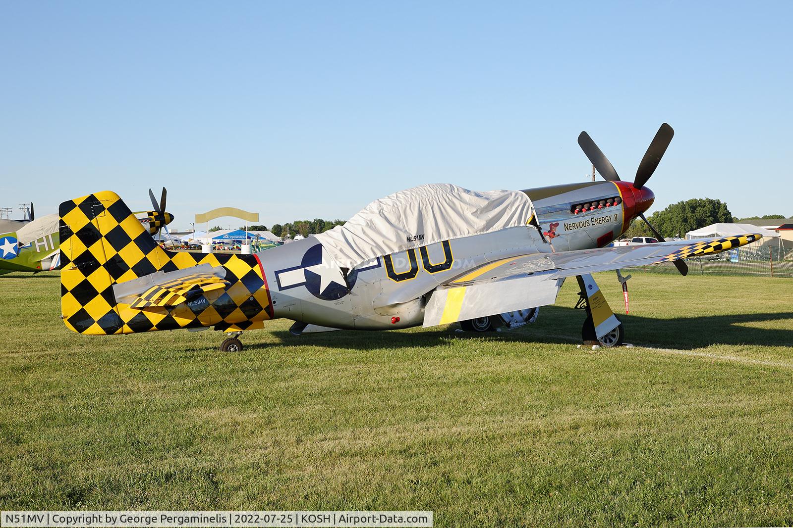 N51MV, 1945 North American F-51D Mustang C/N 45-11391, Oshkosh 2022.