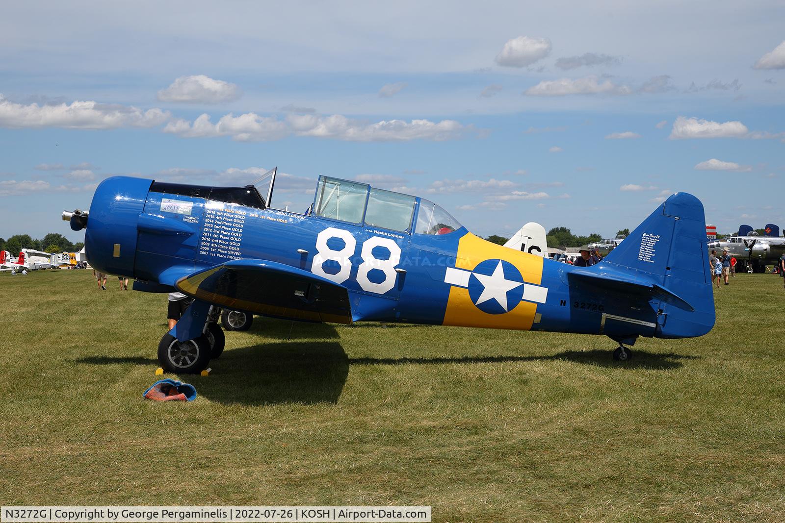 N3272G, 1942 North American SNJ-5 Texan Texan C/N 84826, Oshkosh 2022.