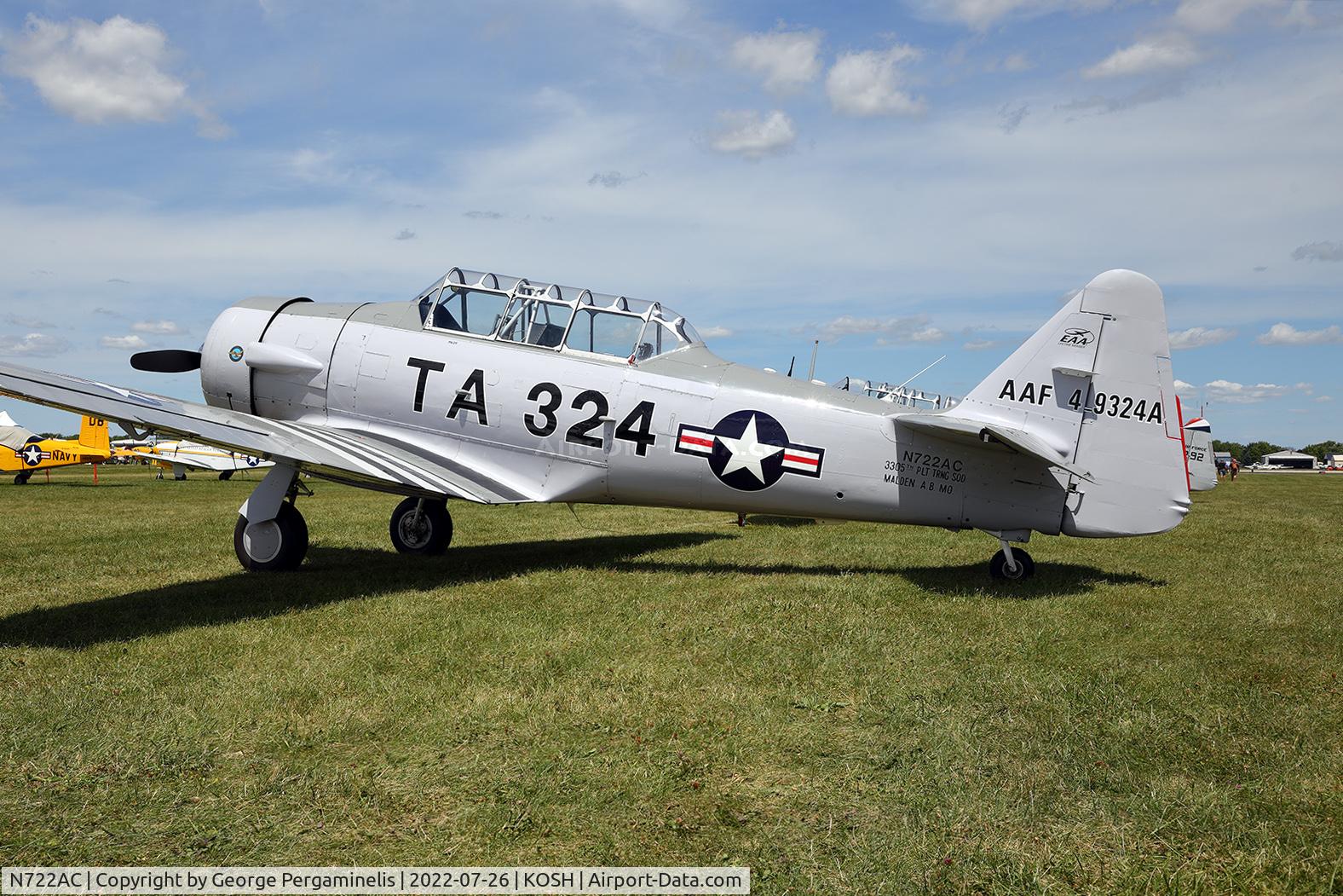 N722AC, North American AT-6G Texan C/N 168-346 (49-3242), Oshkosh 2022.