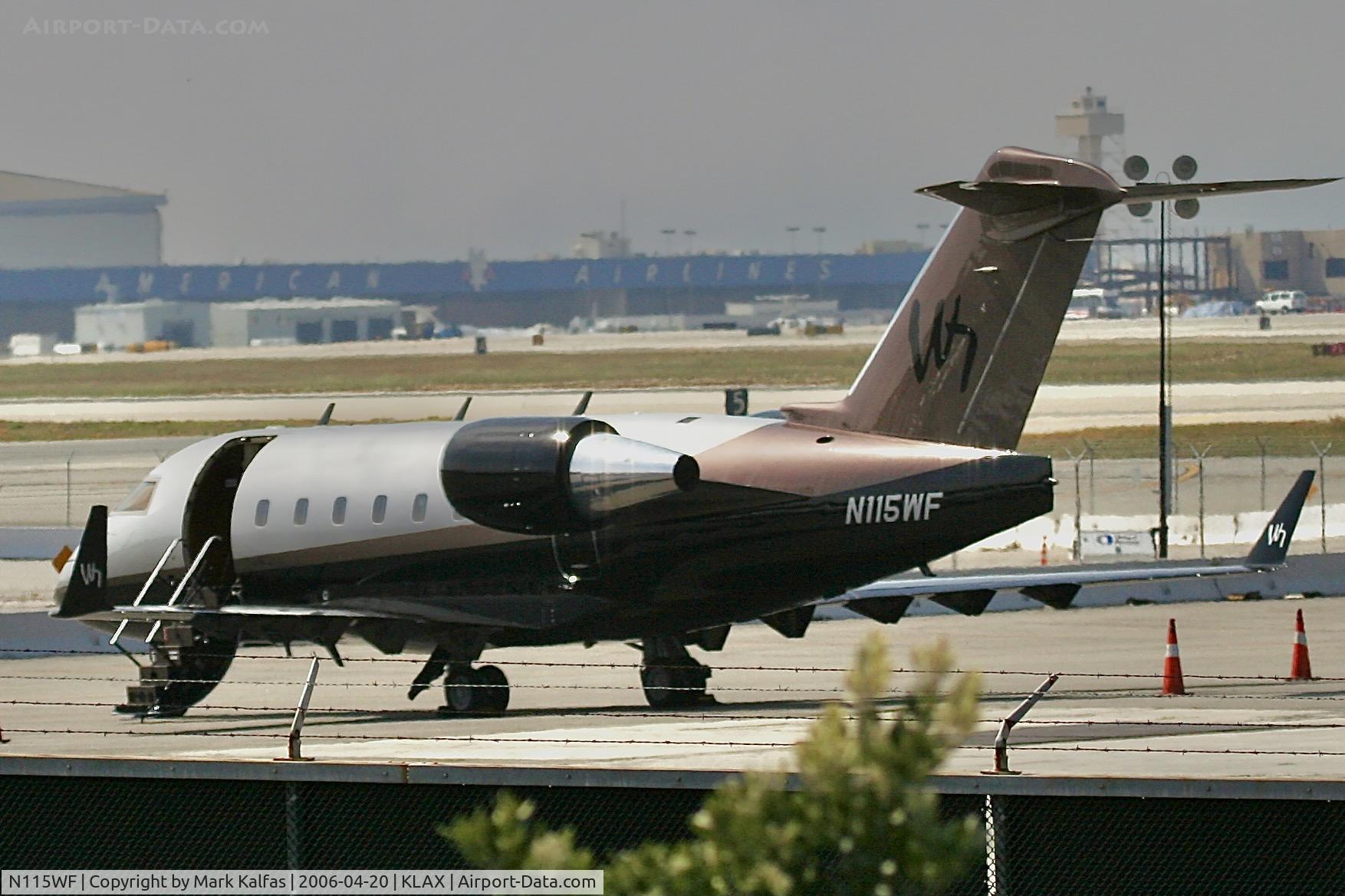 N115WF, 1994 Canadair Challenger 601-3R (CL-600-2B16) C/N 5153, Canadair Challenger 601-3R, N115WF on the ramp at LAX