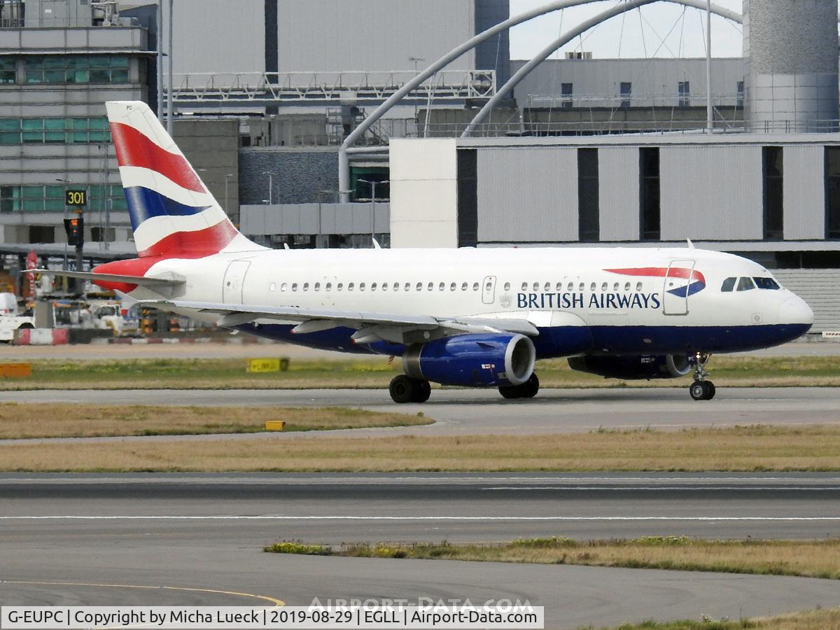 G-EUPC, 1999 Airbus A319-131 C/N 1118, At Heathrow
