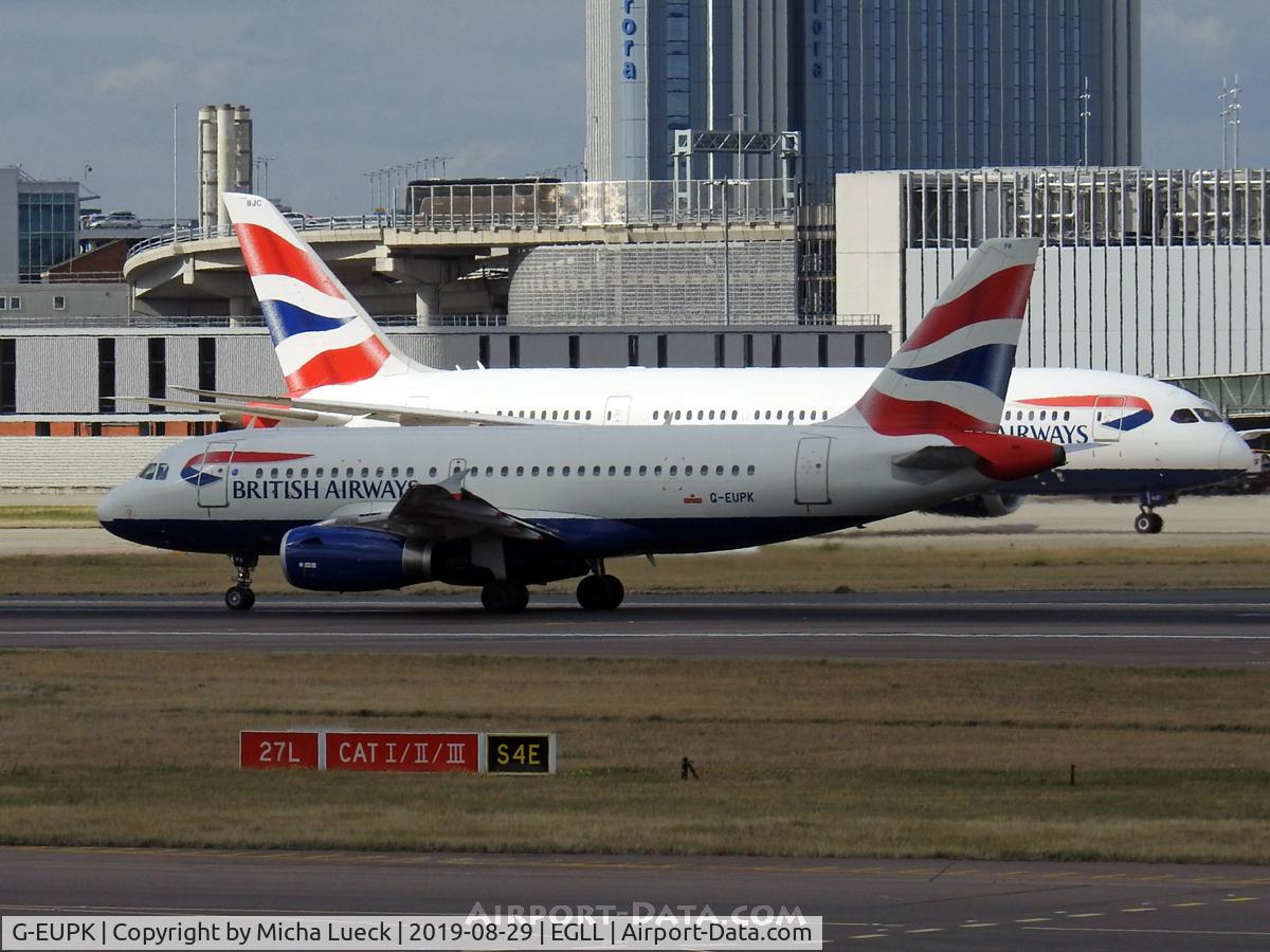 G-EUPK, 2000 Airbus A319-131 C/N 1236, At Heathrow