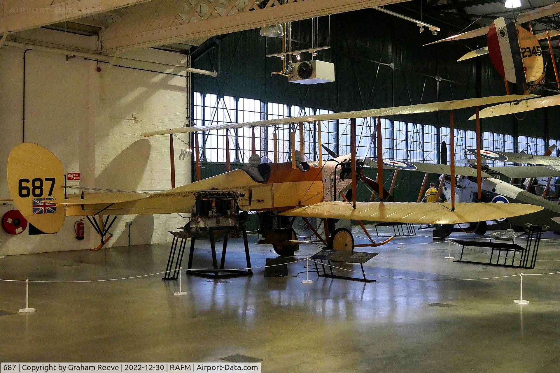 687, Royal Aircraft Factory Be-2b Replica C/N BAPC-181, On display at the RAF Museum, Hendon.