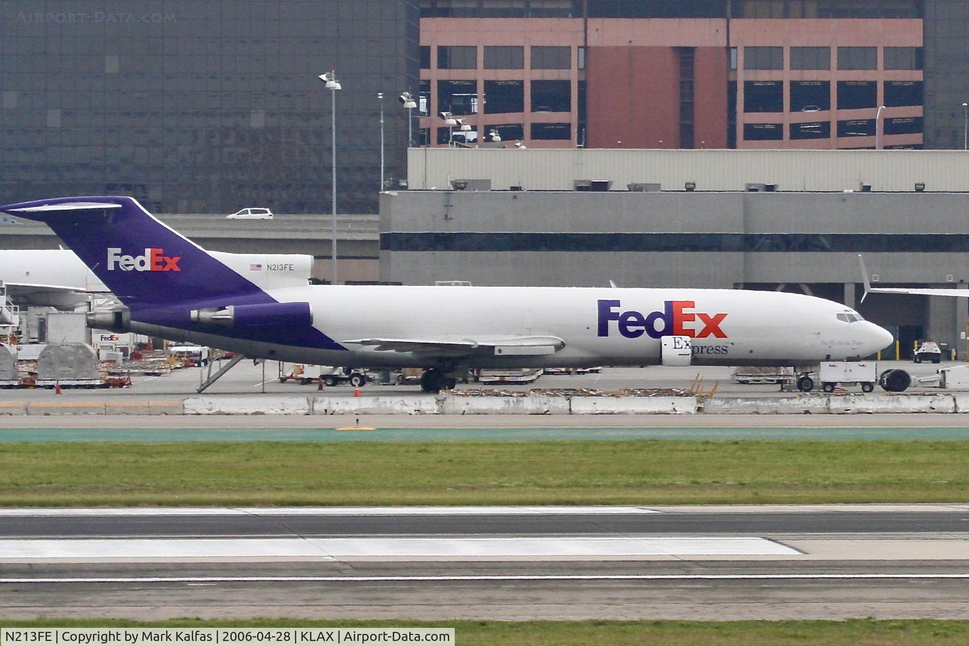 N213FE, 1984 Boeing 727-2S2F C/N 22935, Fed Ex Boeing 727-2S2F, N213FE on the FedEx ramp at KLAX