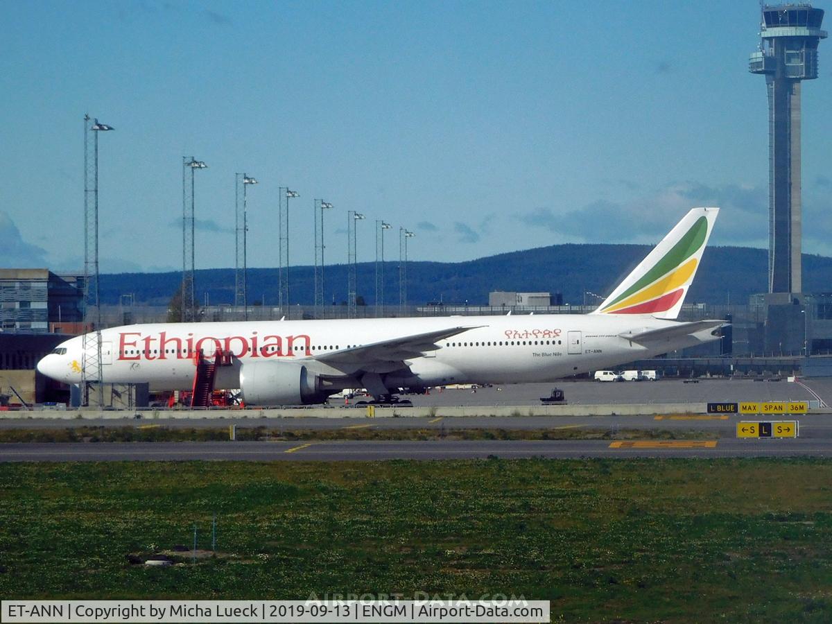ET-ANN, 2010 Boeing 777-260/LR C/N 40770, At Gardermoen