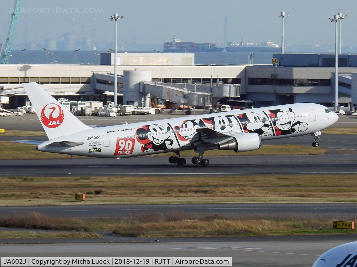 JA602J, 2002 Boeing 767-346/ER C/N 32887, Mickey Mouse is rotating at Haneda