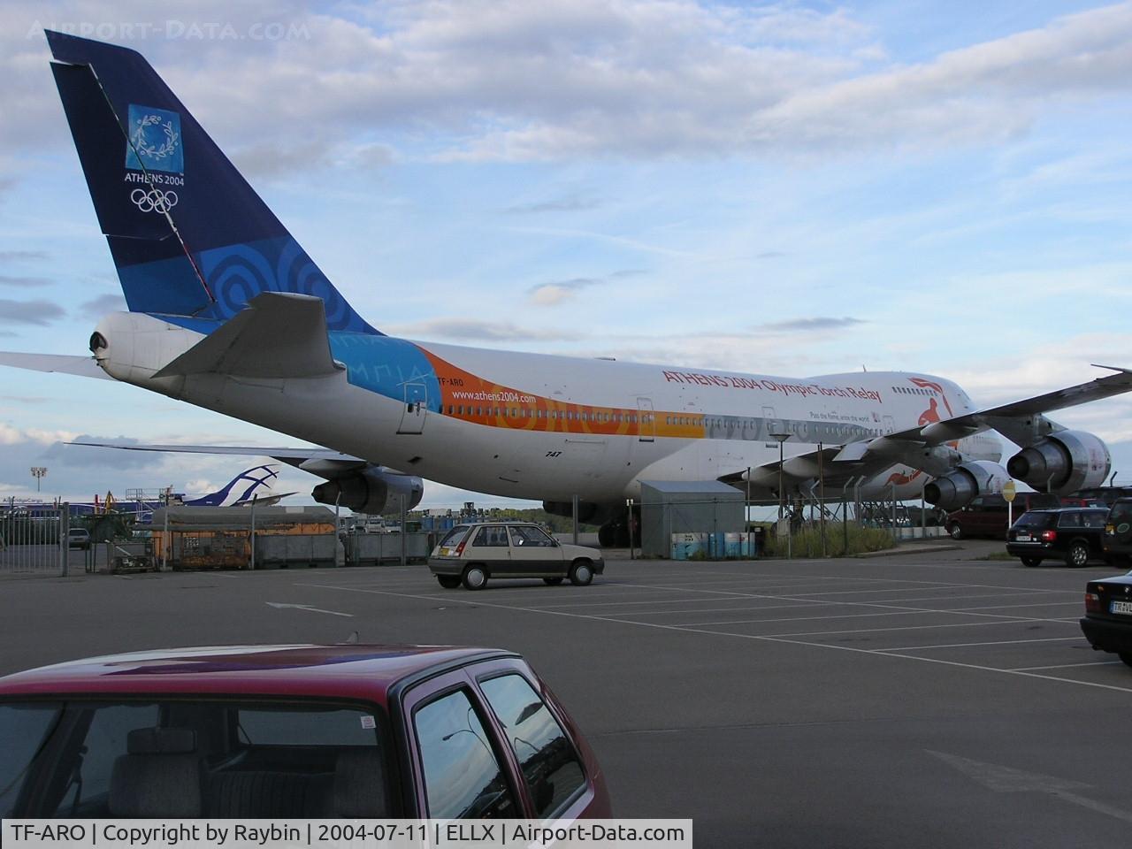 TF-ARO, 1985 Boeing 747-243B C/N 23301, Air Atlanta Icelandic
Torch relay plane for the 2004 Olympics at Athens/Greece
Scrapped 2007 at Marana