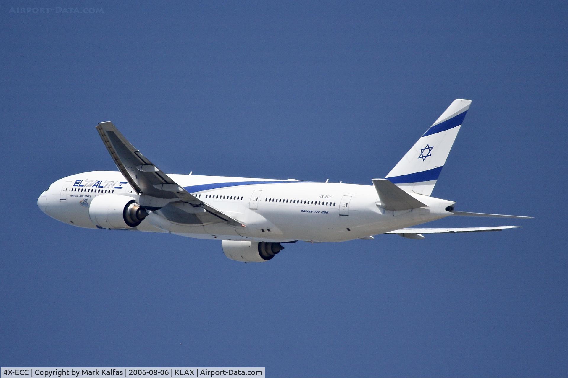 4X-ECC, 2001 Boeing 777-258/ER C/N 30833, ELALBoeing 777-258/ER, 4X-ECC departing 25R LAX