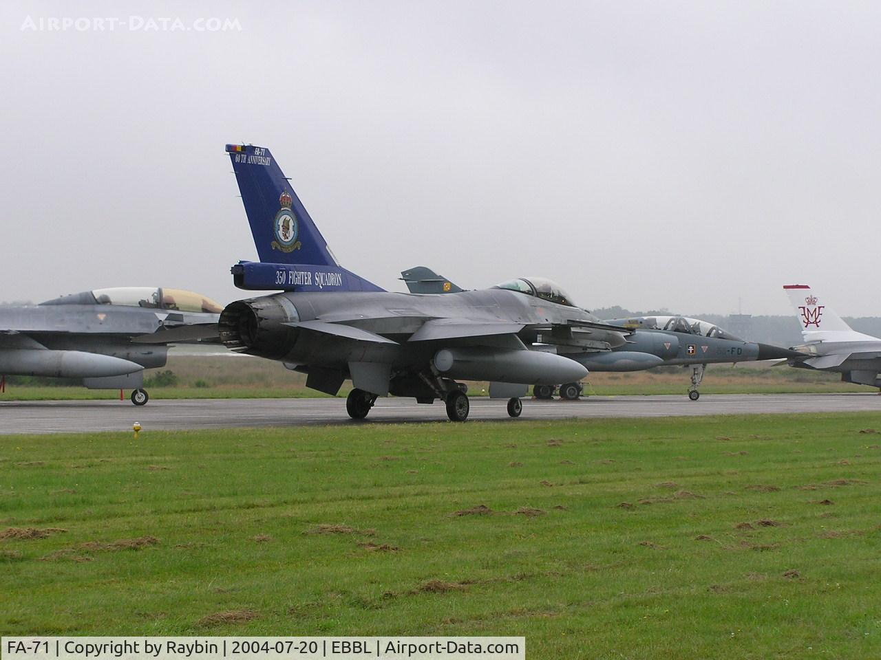 FA-71, SABCA F-16AM Fighting Falcon C/N 6H-71, stored
special tail 60 years 350th sqn