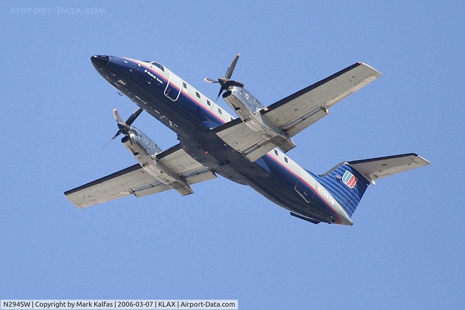 N294SW, 1996 Embraer EMB-120ER Brasilia C/N 120321, SkyWest/United Express Embraer EMB-120ER Brasilia, N294SW departing 25R LAX