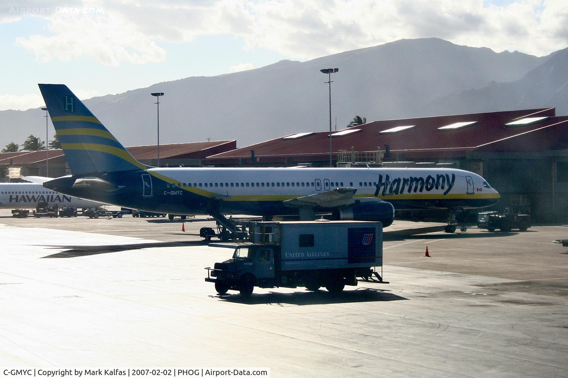C-GMYC, 1987 Boeing 757-258 C/N 23917, Harmony Boeing 757-258, C-GMYC at Kahului Airport
