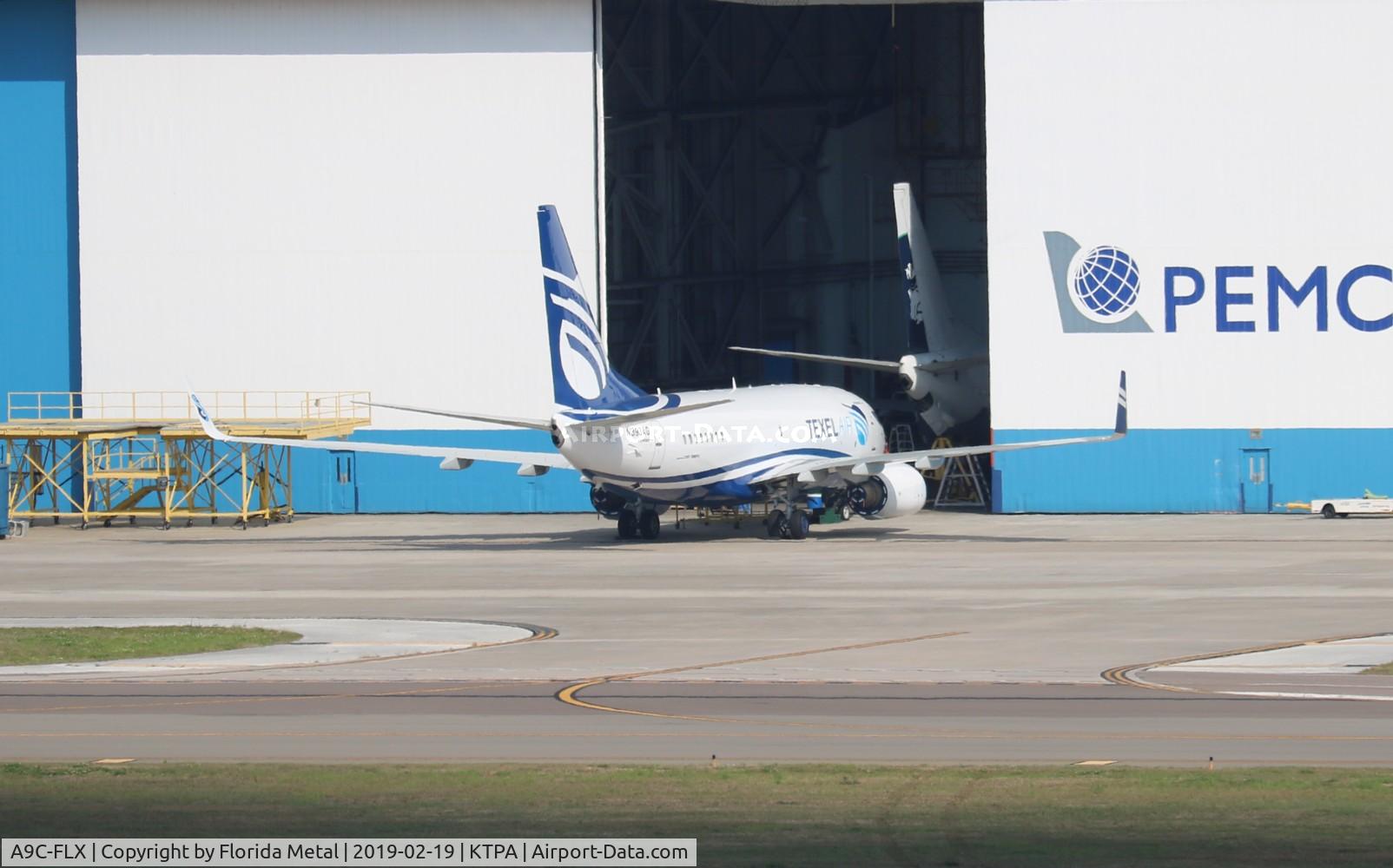 A9C-FLX, 2004 Boeing 737-76Q C/N 30293, Texel Air wearing temp reg of N393AG