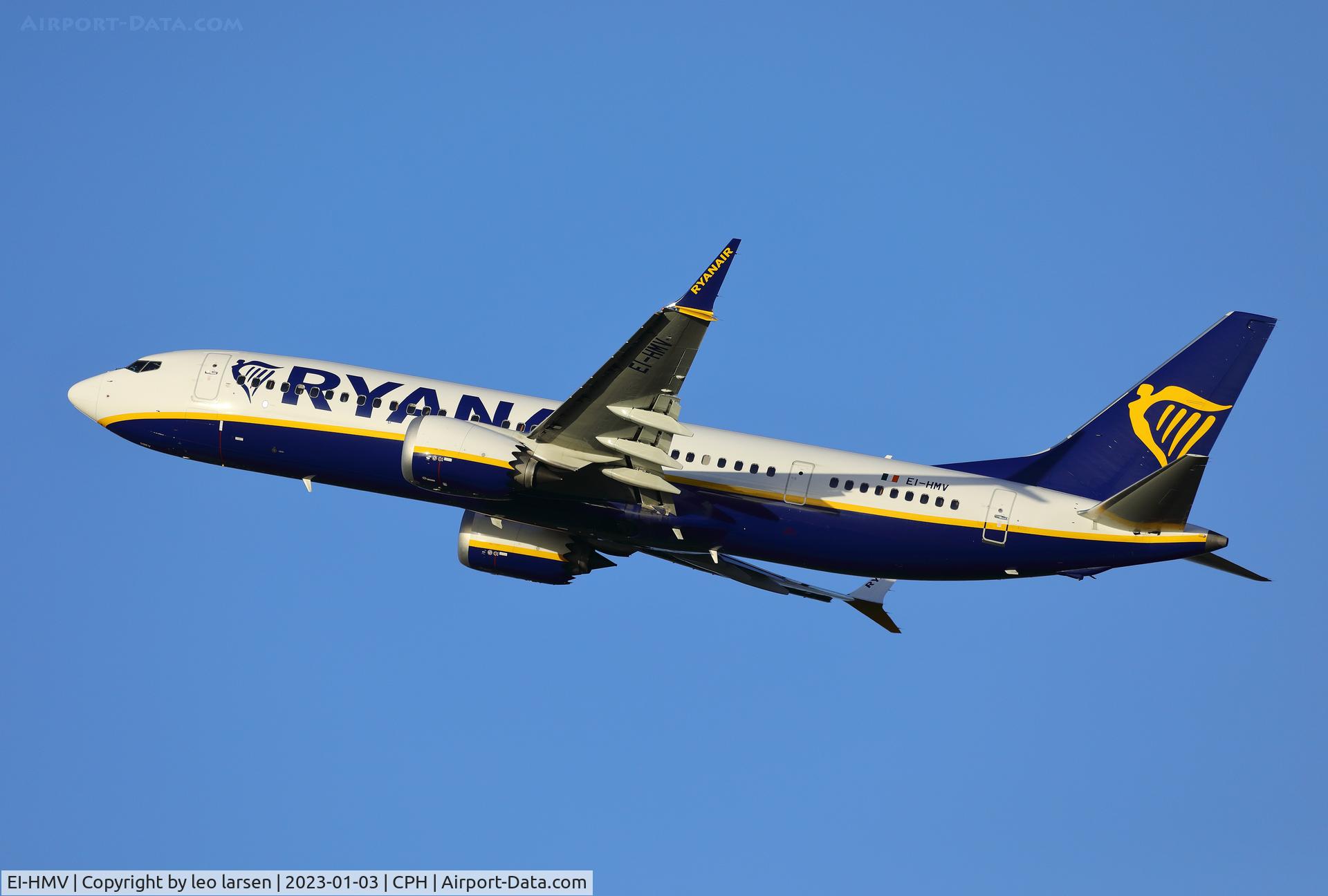 EI-HMV, 2022 Boeing 737-8-200 MAX C/N 658901, Copenhagen 3.1.2023