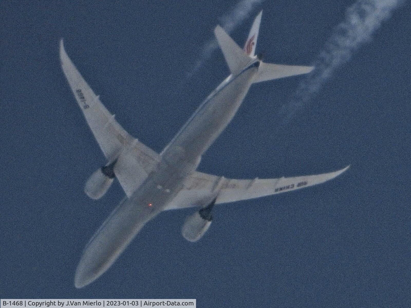 B-1468, 2017 Boeing 787-9 Dreamliner Dreamliner C/N 34316, Climbing out of Paris overr Belgium going home