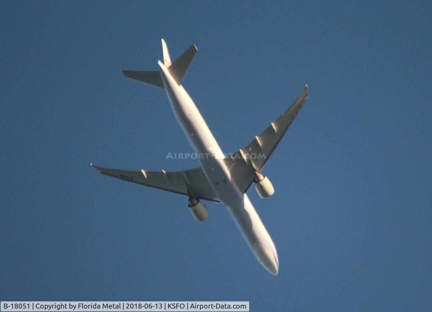 B-18051, 2014 Boeing 777-36N/ER C/N 41821, China Airlines 777-300 zx downwind to SFO