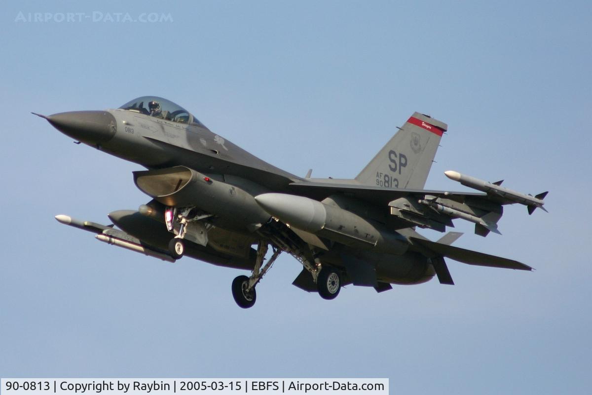 90-0813, 1990 General Dynamics F-16CG Night Falcon C/N CC-13, still active