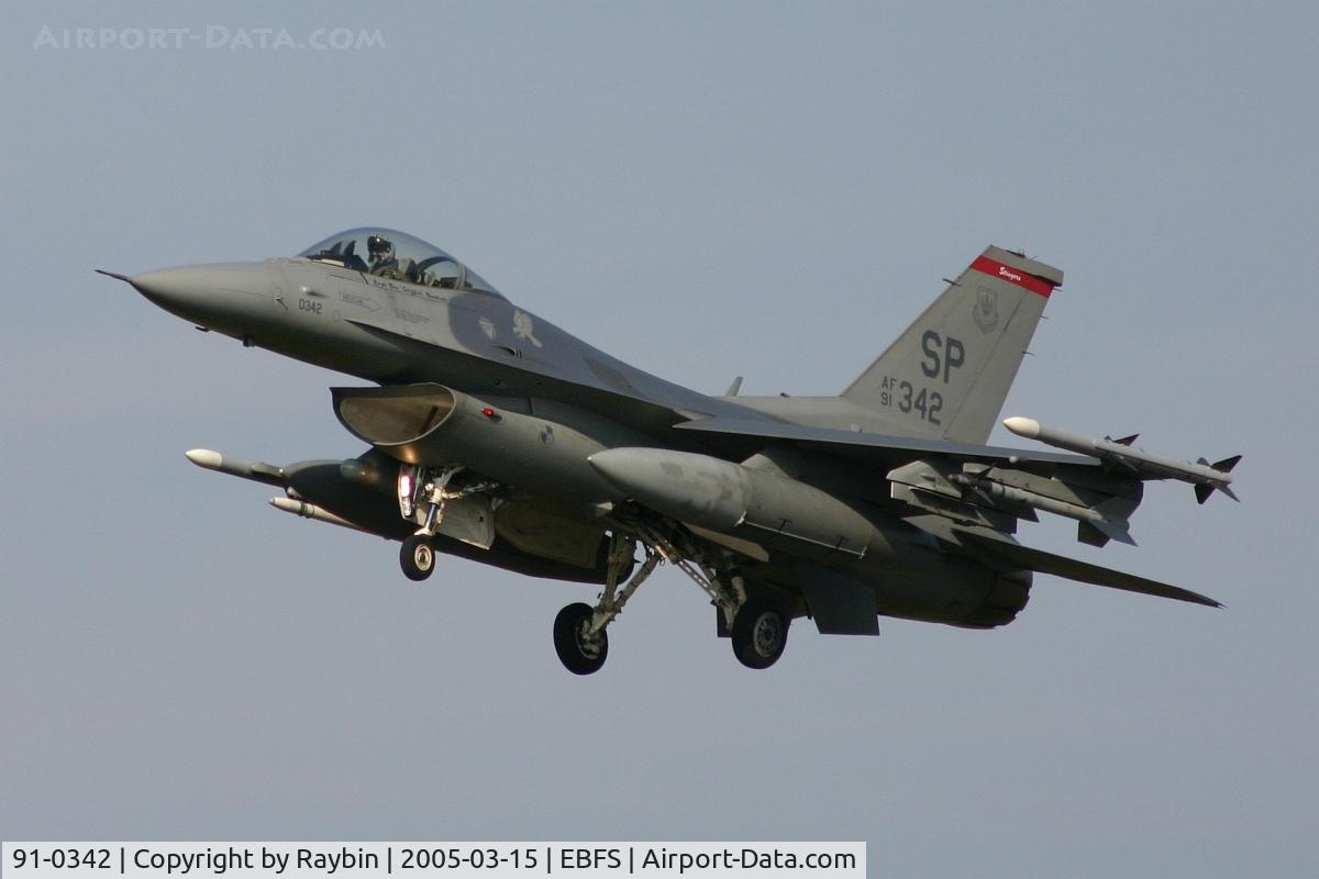 91-0342, General Dynamics F-16C Fighting Falcon C/N CC-40, still active