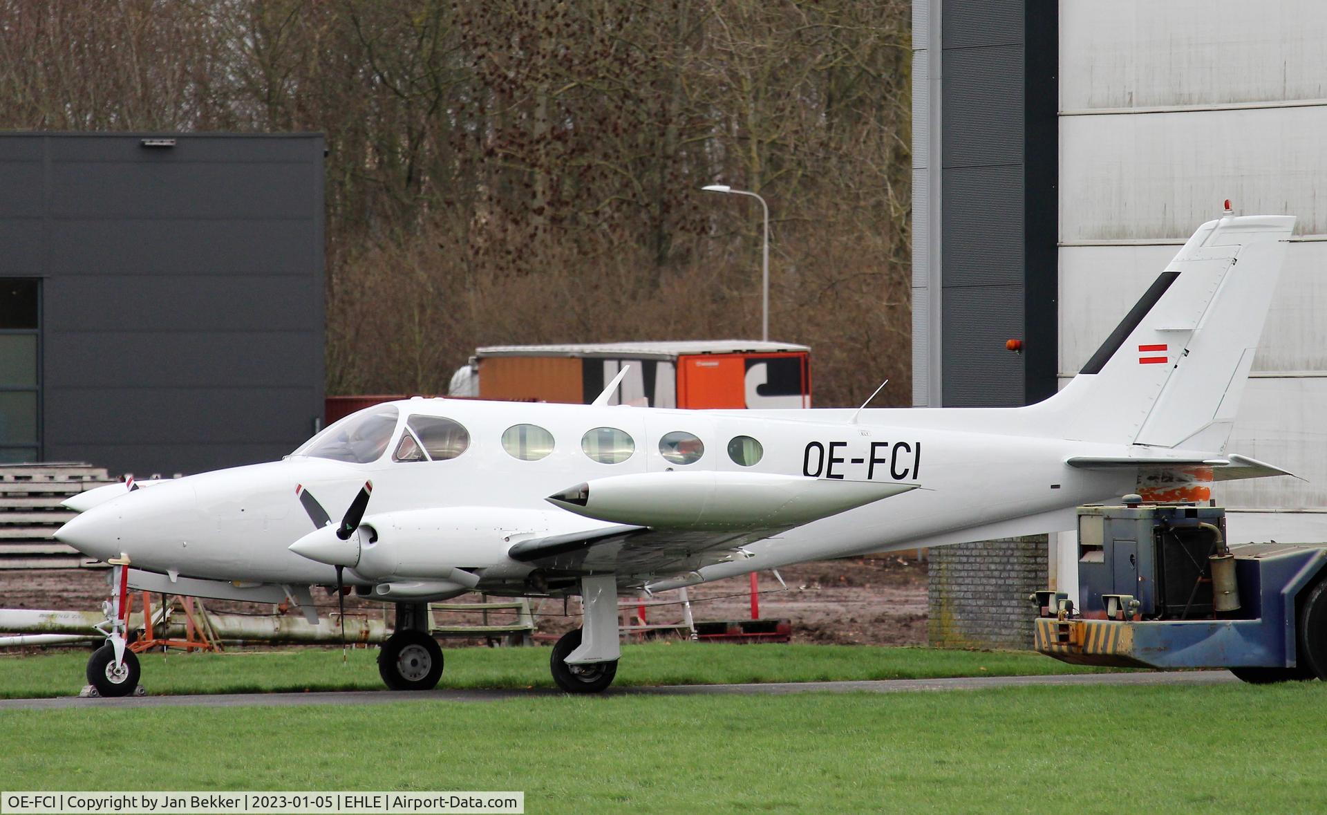 OE-FCI, Cessna 340A C/N 340A0690, After its visit to Satys Aircraft painting and sealing at Lelysta Airport in its new outfit.