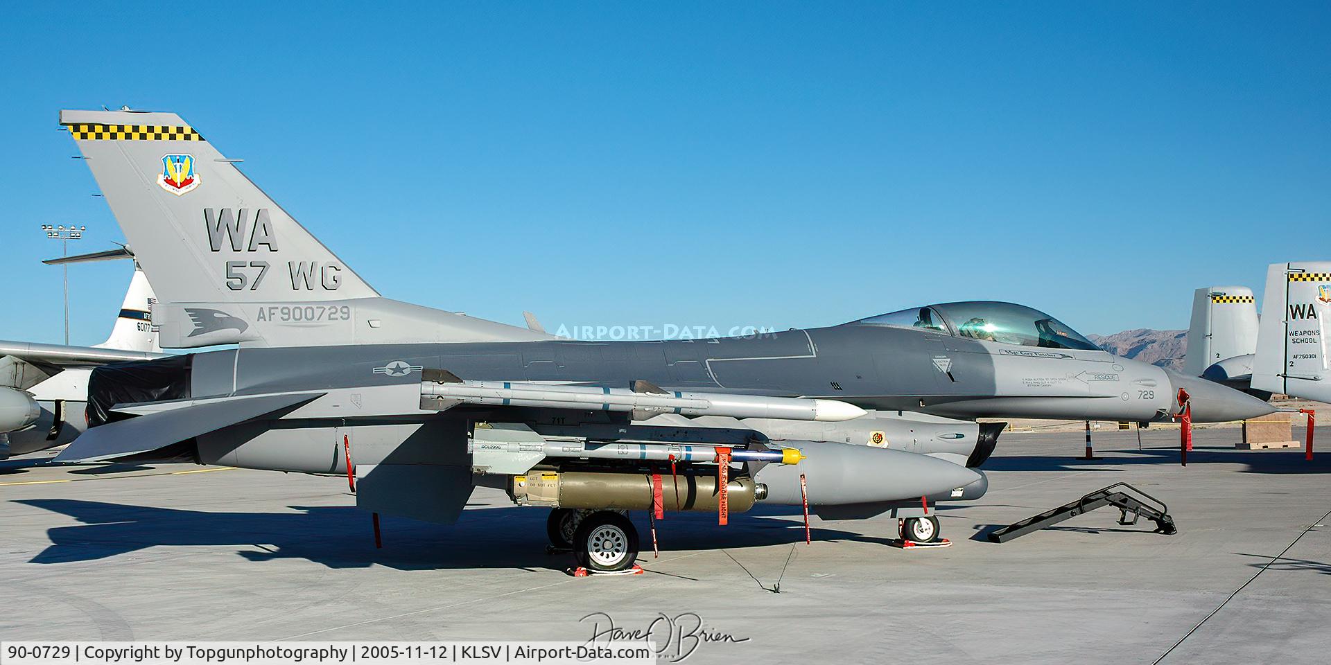 90-0729, 1990 General Dynamics F-16CG Fighting Falcon C/N 1C-337, 57th Weapons Group