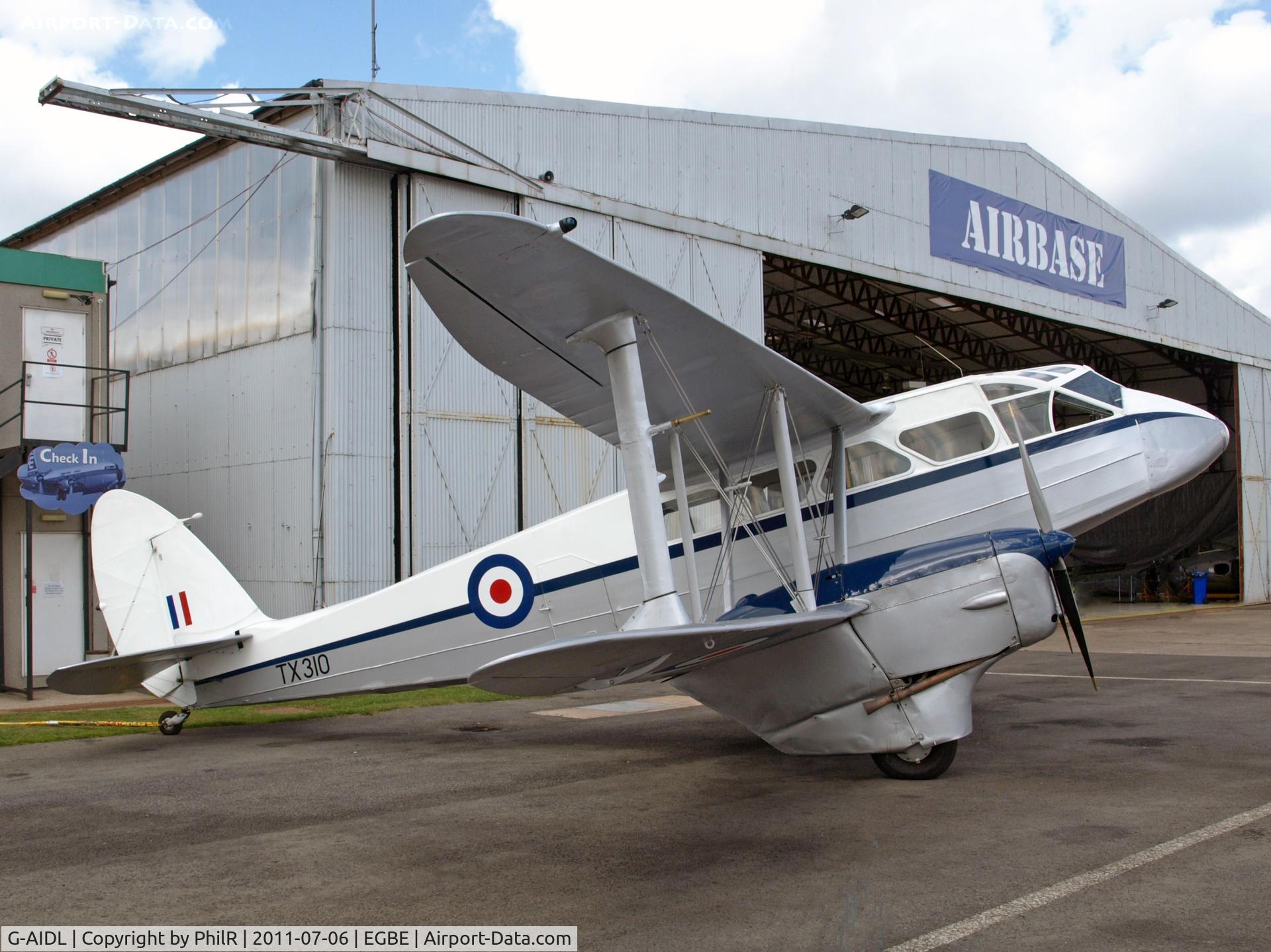 G-AIDL, 1946 De Havilland DH-89A Dominie/Dragon Rapide 6 C/N 6968, TX310 (G-AIDL) 1946 DH 89A Dominie Airbase Coventry
