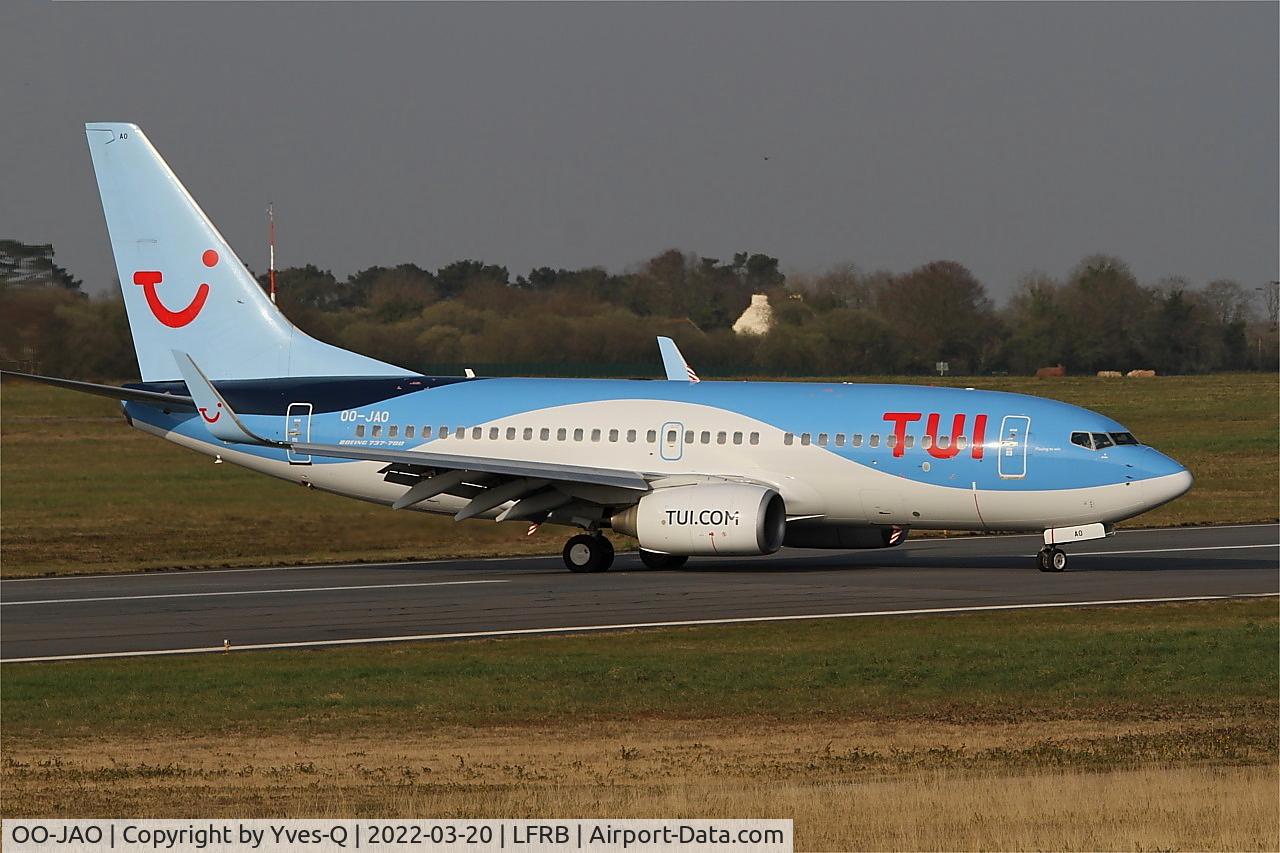 OO-JAO, 2008 Boeing 737-7K5 C/N 35141, Boeing 737-7K5, U-Turn rwy 25L, Brest-Bretagne airport (LFRB-BES)
