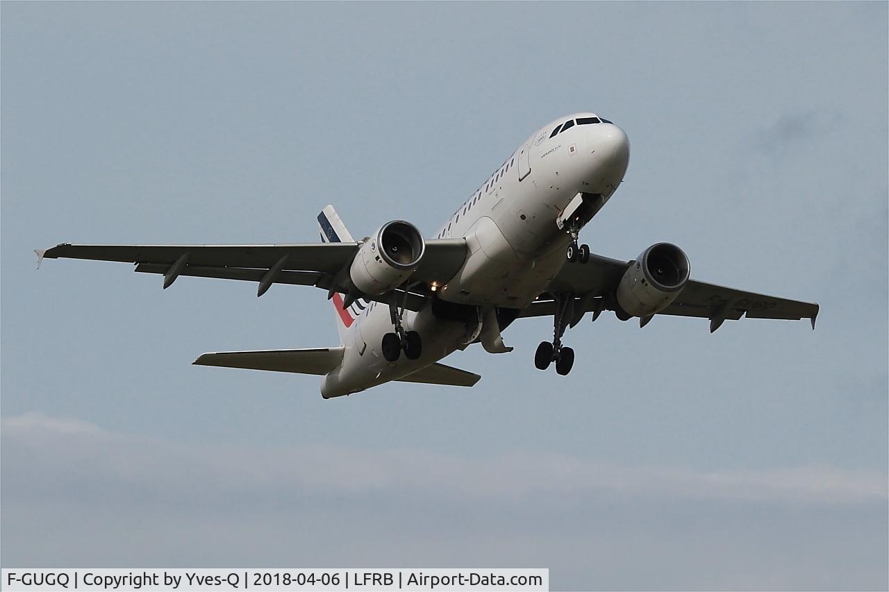 F-GUGQ, 2006 Airbus A318-111 C/N 2972, Airbus A318-111, Take off rwy 07R, Brest-Bretagne airport (LFRB-BES)