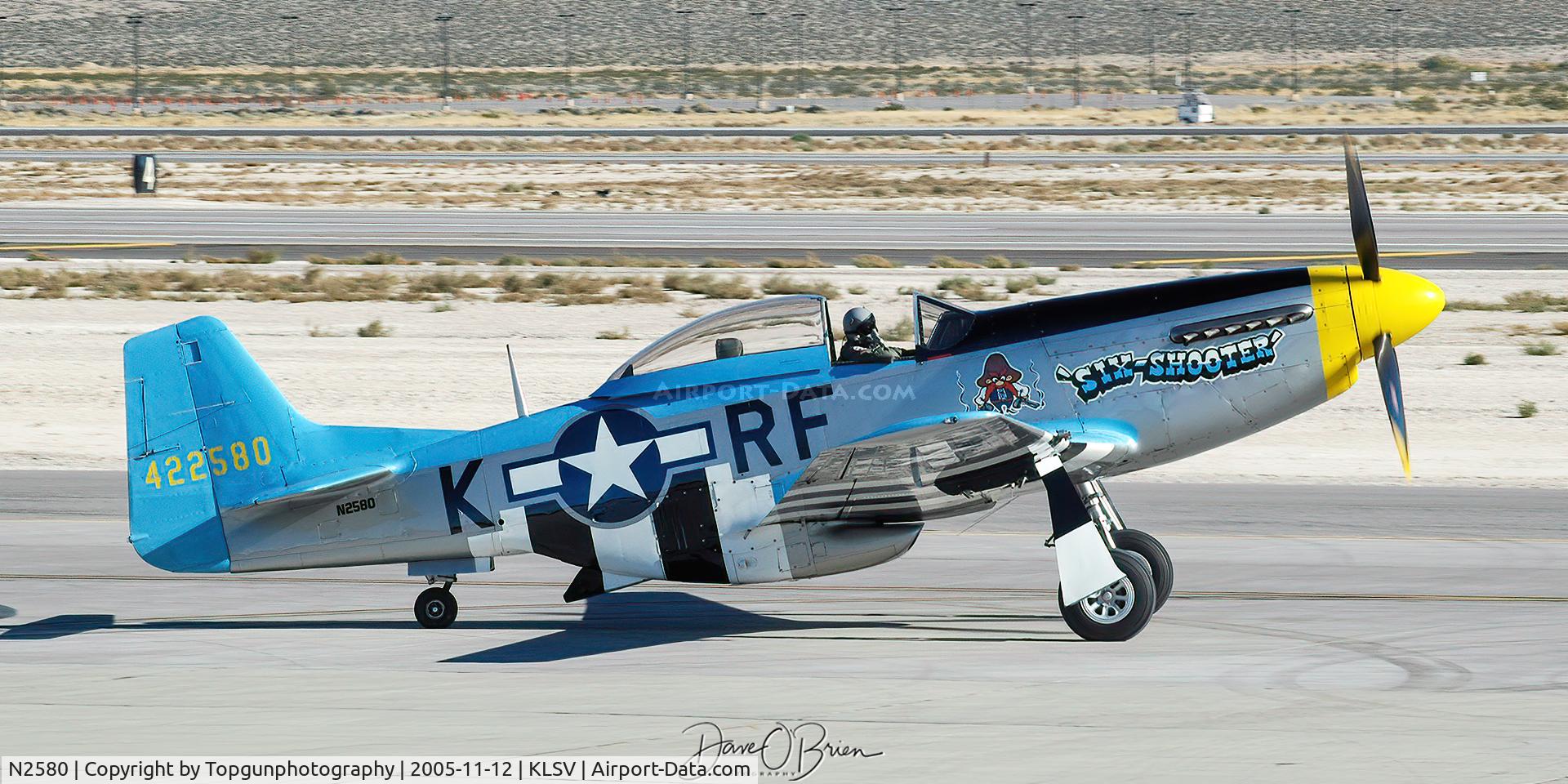 N2580, 1967 North American F-51D Mustang C/N AF-67-22580, Six-Shooter