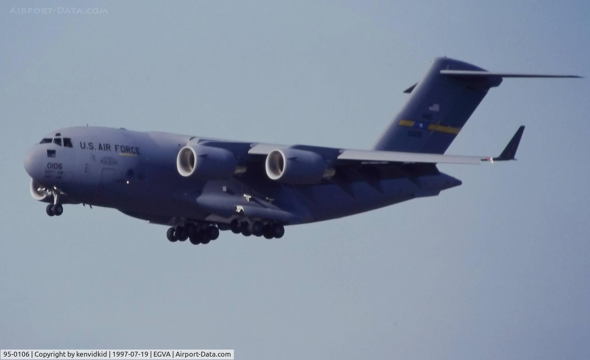 95-0106, 1995 McDonnell Douglas C-17A Globemaster III C/N P-31, At the 1997 Royal International Air Tattoo.