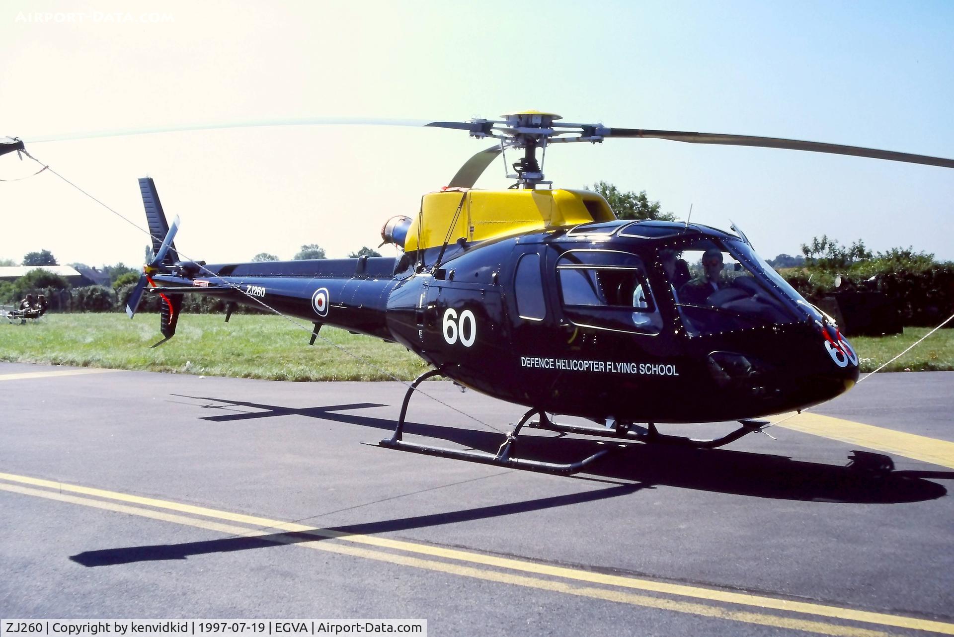 ZJ260, 1997 Eurocopter AS-350BB Squirrel HT1 Ecureuil C/N 2985, At the 1997 Royal International Air Tattoo.