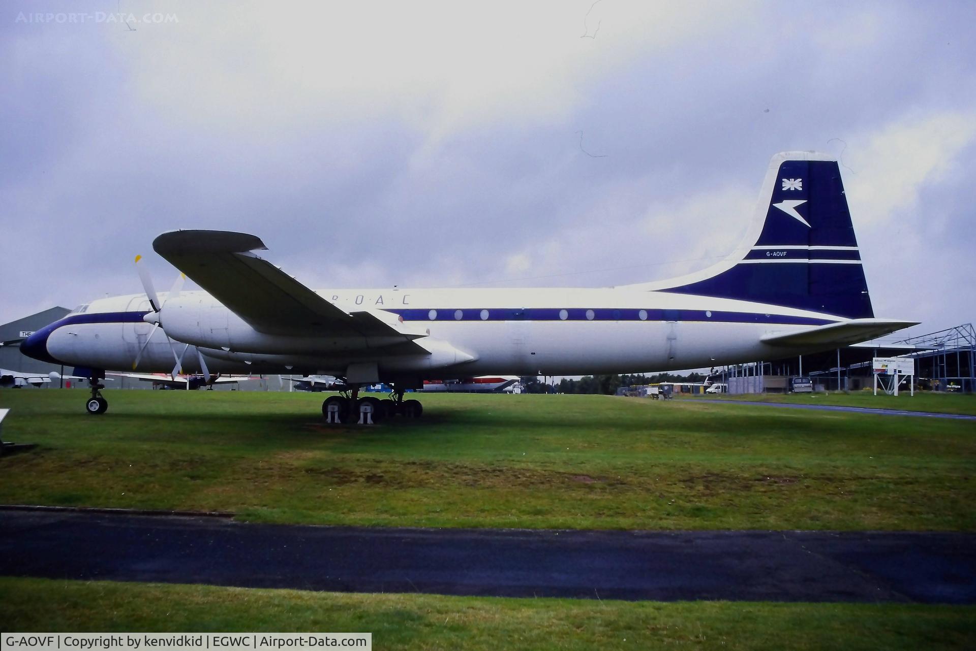 G-AOVF, 1958 Bristol 175 Britannia 312F C/N 13237, A visit to Cosford in 1997.