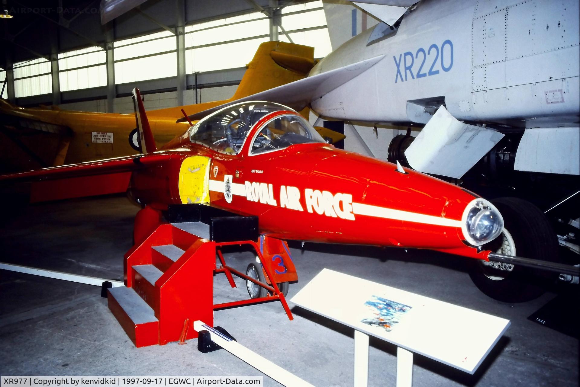 XR977, 1964 Hawker Siddeley Gnat T.1 C/N FL574, A visit to Cosford in 1997.