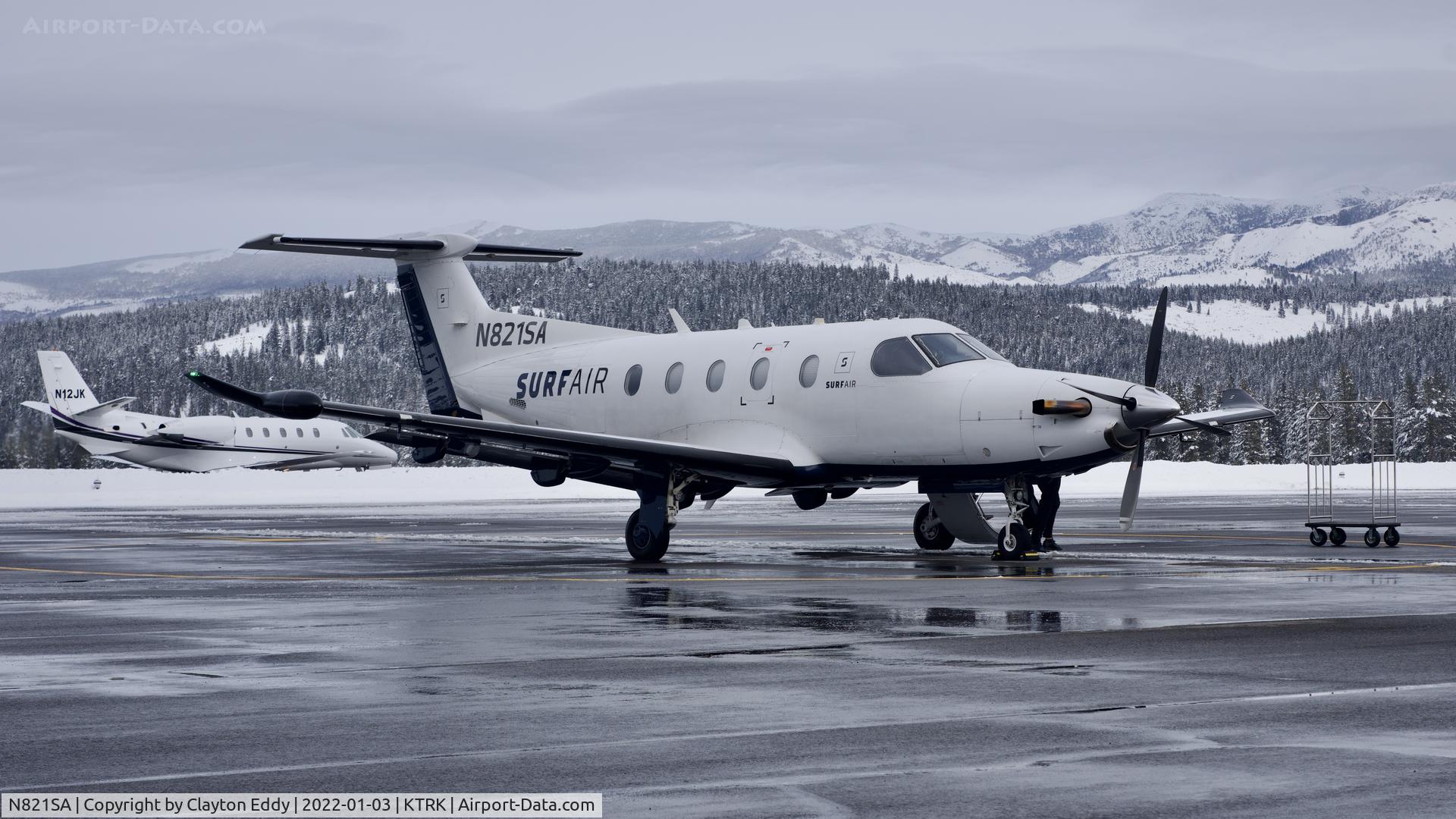 N821SA, 2015 Pilatus PC-12/47E C/N 1516, Truckee Airport in California 2022.