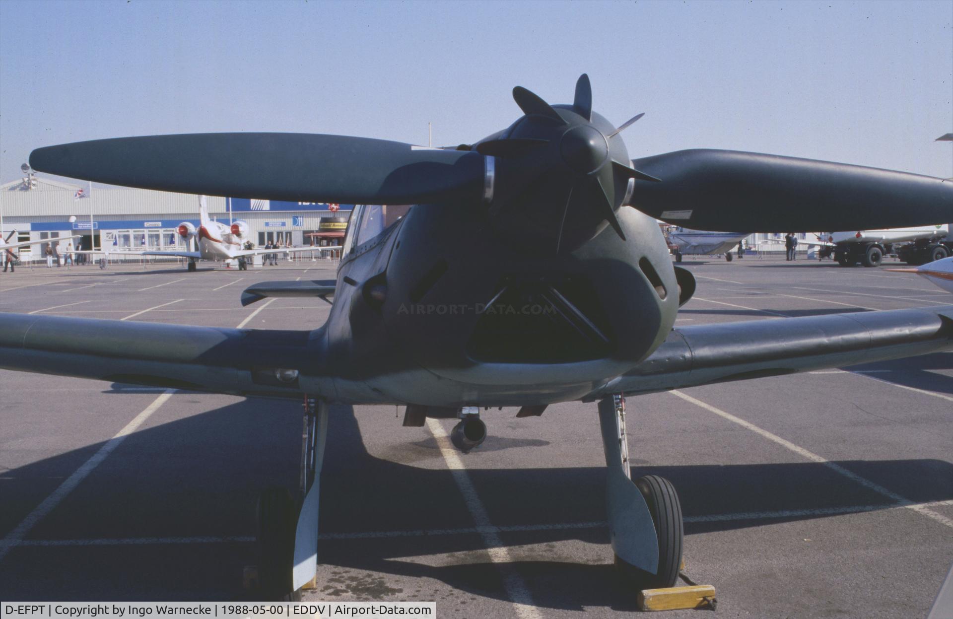 D-EFPT, Messerschmitt Bf-108 Taifun C/N 5138, Messerschmitt Bf 108D-1 Taifun of the Messerschmitt Foundation at the Internationale Luftfahrtausstellung ILA, Hannover 1988