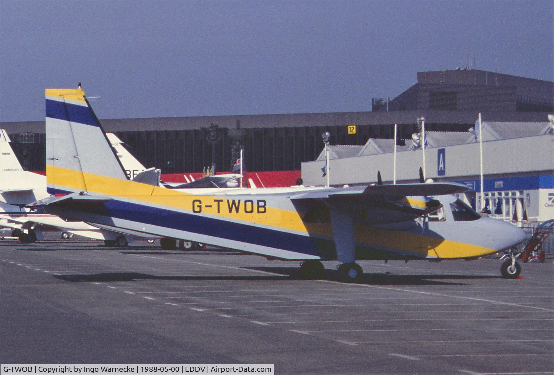 G-TWOB, 1983 Pilatus Britten-Norman BN-2B-26 Islander C/N 2159, Britten-Norman BN-2B-26 Islander at the Internationale Luftfahrtausstellung ILA, Hannover 1988