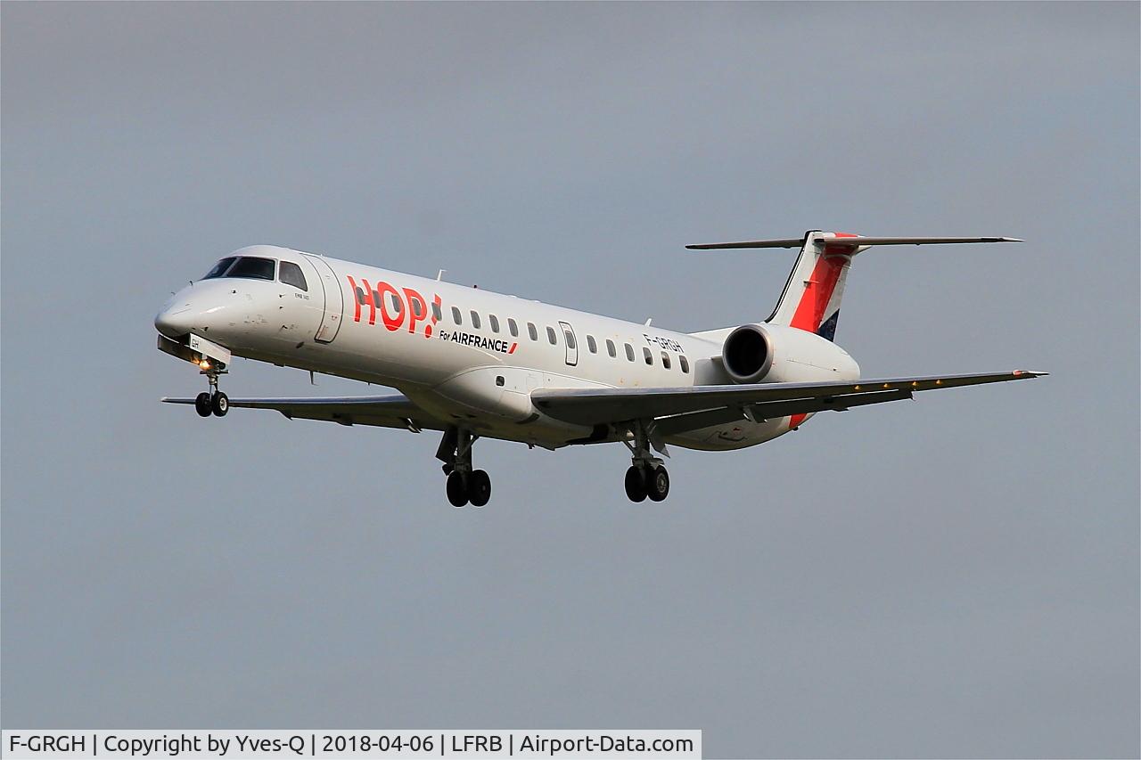 F-GRGH, 1999 Embraer EMB-145EU (ERJ-145EU) C/N 145120, Embraer EMB-145EU, Short approach rwy 25L, Brest-Bretagne airport (LFRB-BES)
